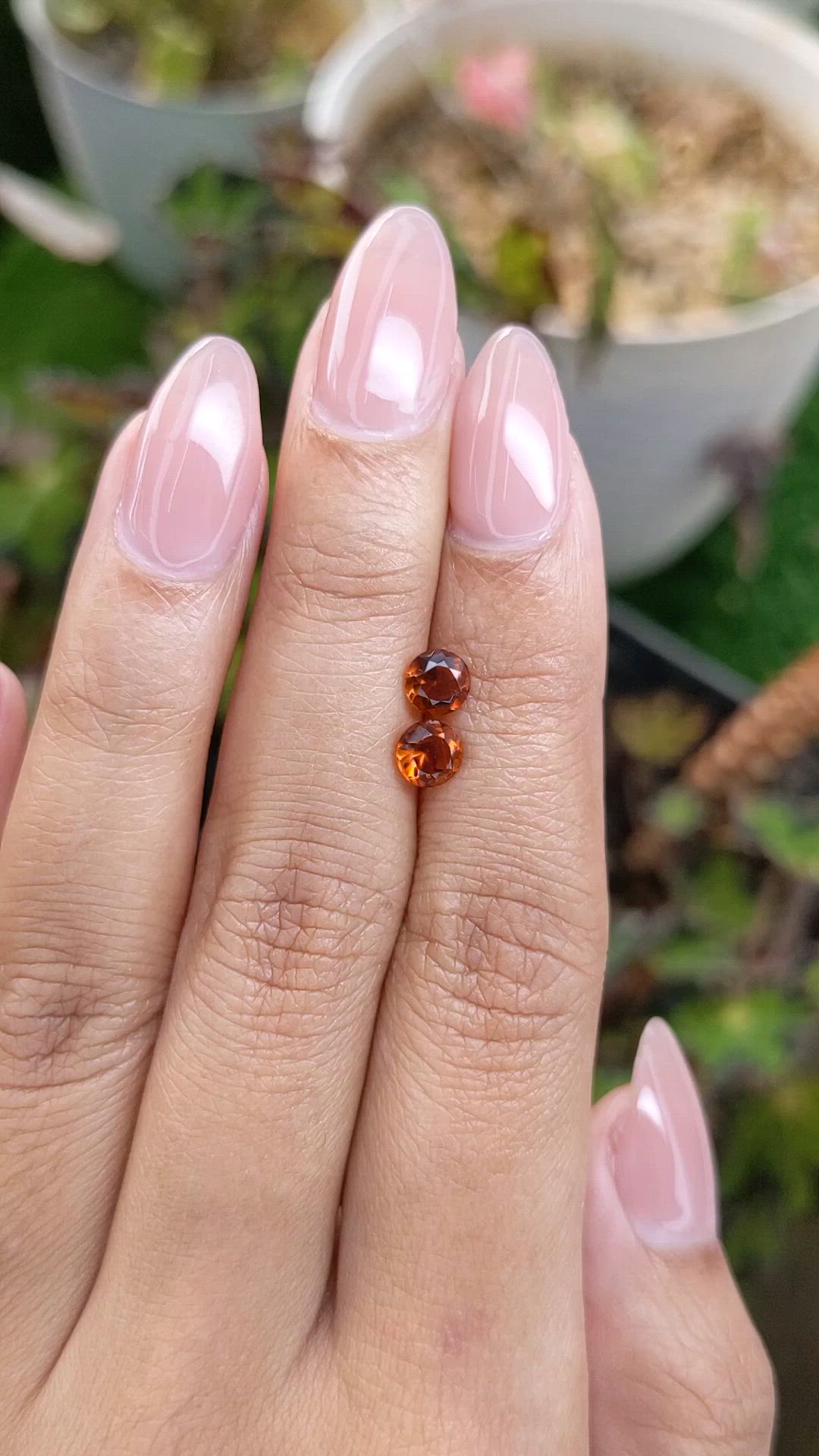 0.95 Ct.Tw.Total Carat Weight Orange Citrine Pair from Brazil Size Video