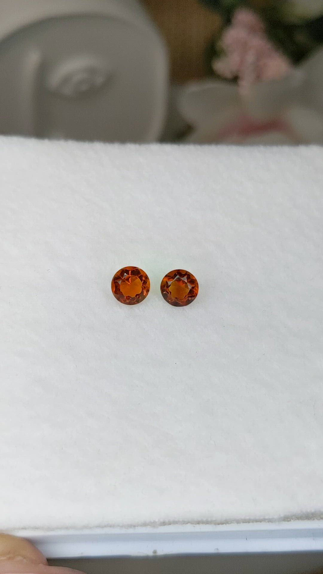 0.95 Ct.Tw.Total Carat Weight Orange Citrine Pair from Brazil Size Video
