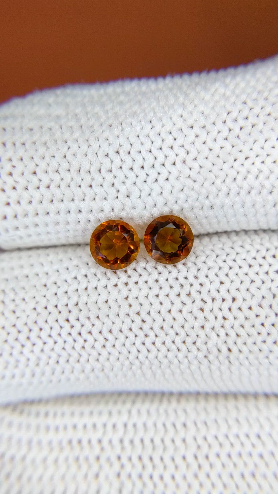 0.95 Ct.Tw.Total Carat Weight Orange Citrine Pair from Brazil Size Video