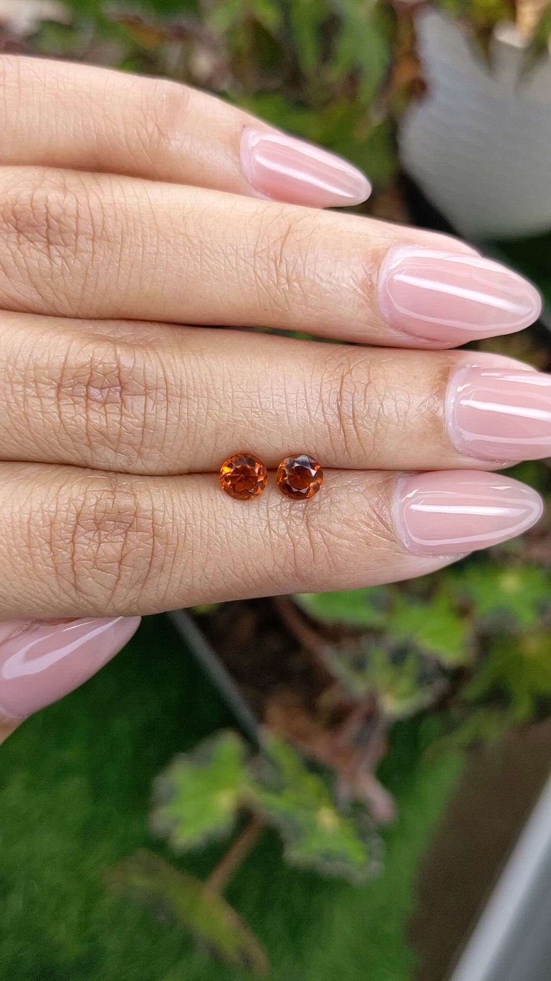0.95 Ct.Tw.Total Carat Weight Orange Citrine Pair from Brazil Size Video