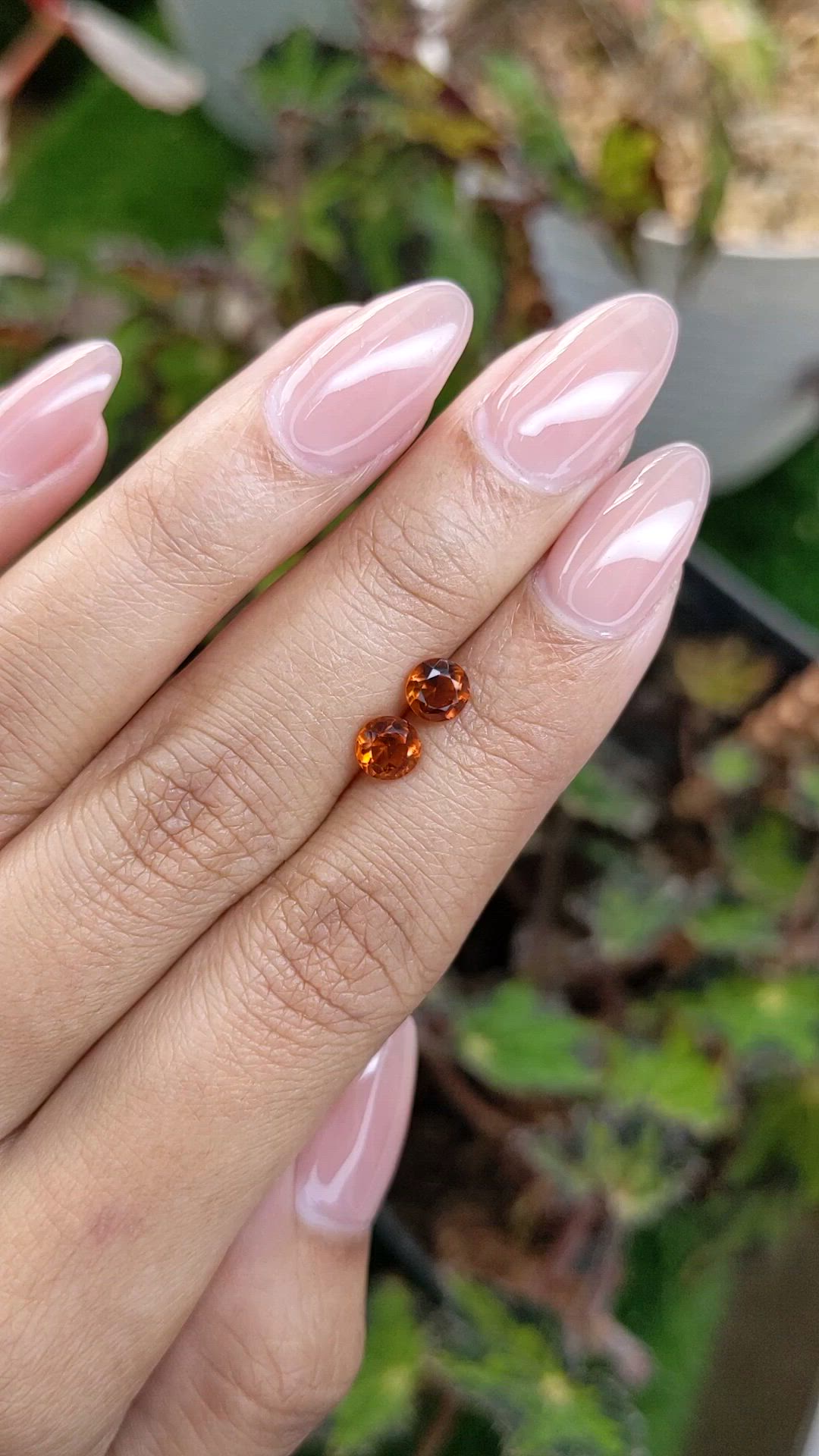 0.95 Ct.Tw.Total Carat Weight Orange Citrine Pair from Brazil Size Video