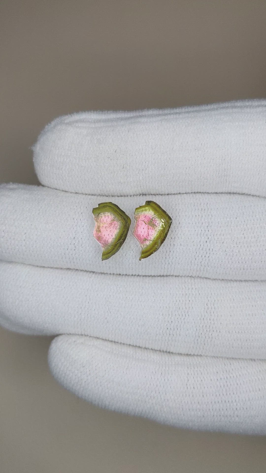 4.86 Ct.Tw.Total Carat Weight Watermelon Tourmaline Pair from Mozambique Size Video