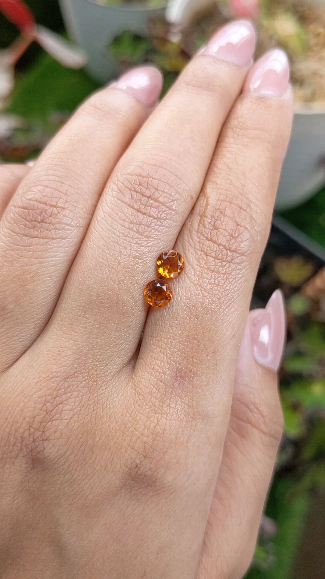 0.88 Ct.Tw.Total Carat Weight Orange Citrine Pair from Brazil Size Video