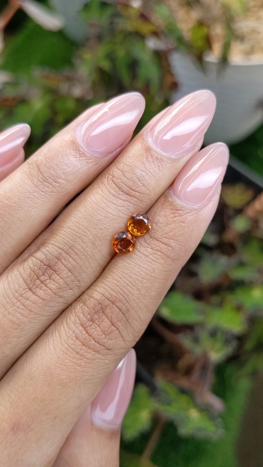 0.88 Ct.Tw.Total Carat Weight Orange Citrine Pair from Brazil Size Video