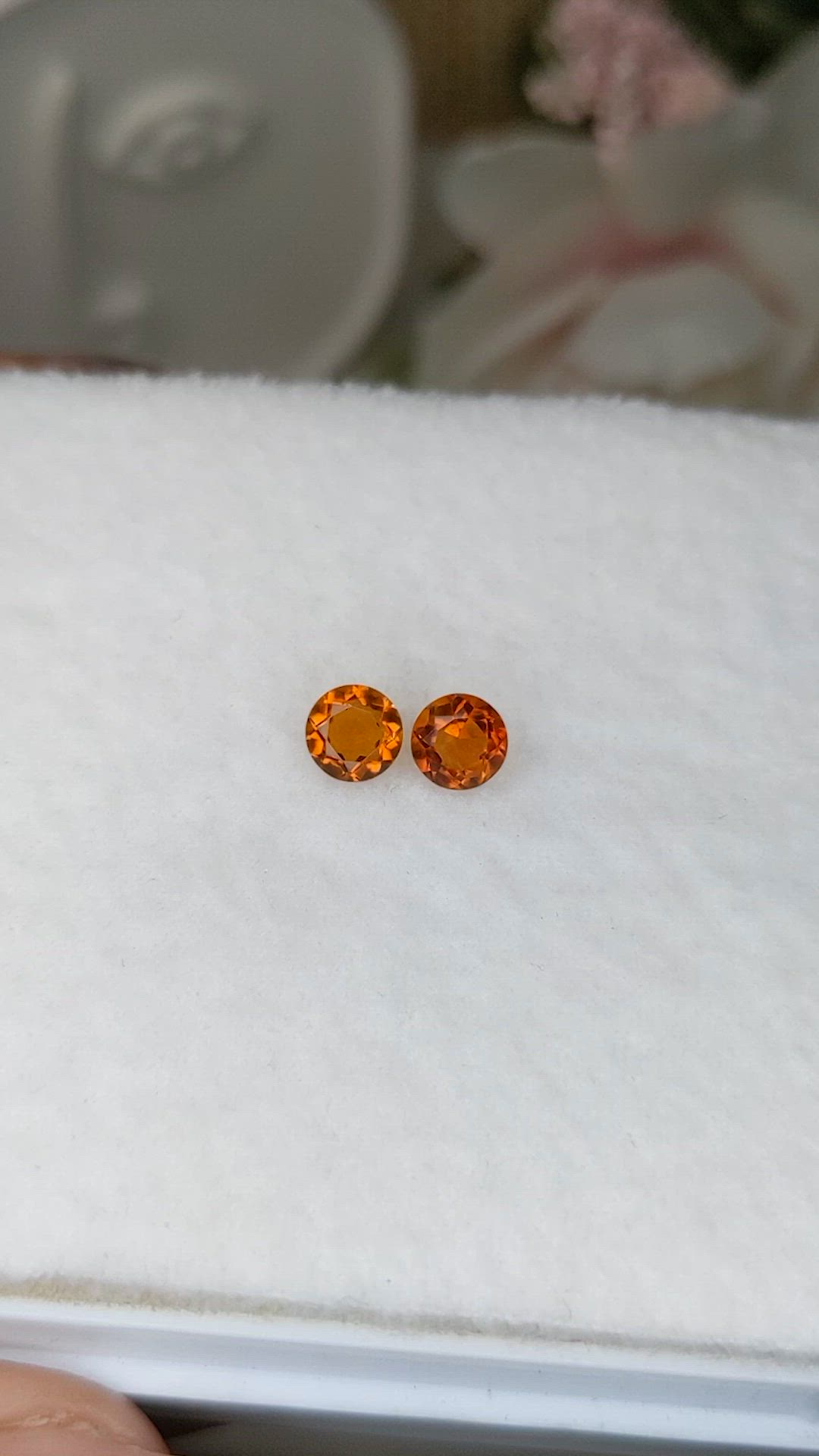 0.88 Ct.Tw.Total Carat Weight Orange Citrine Pair from Brazil Size Video