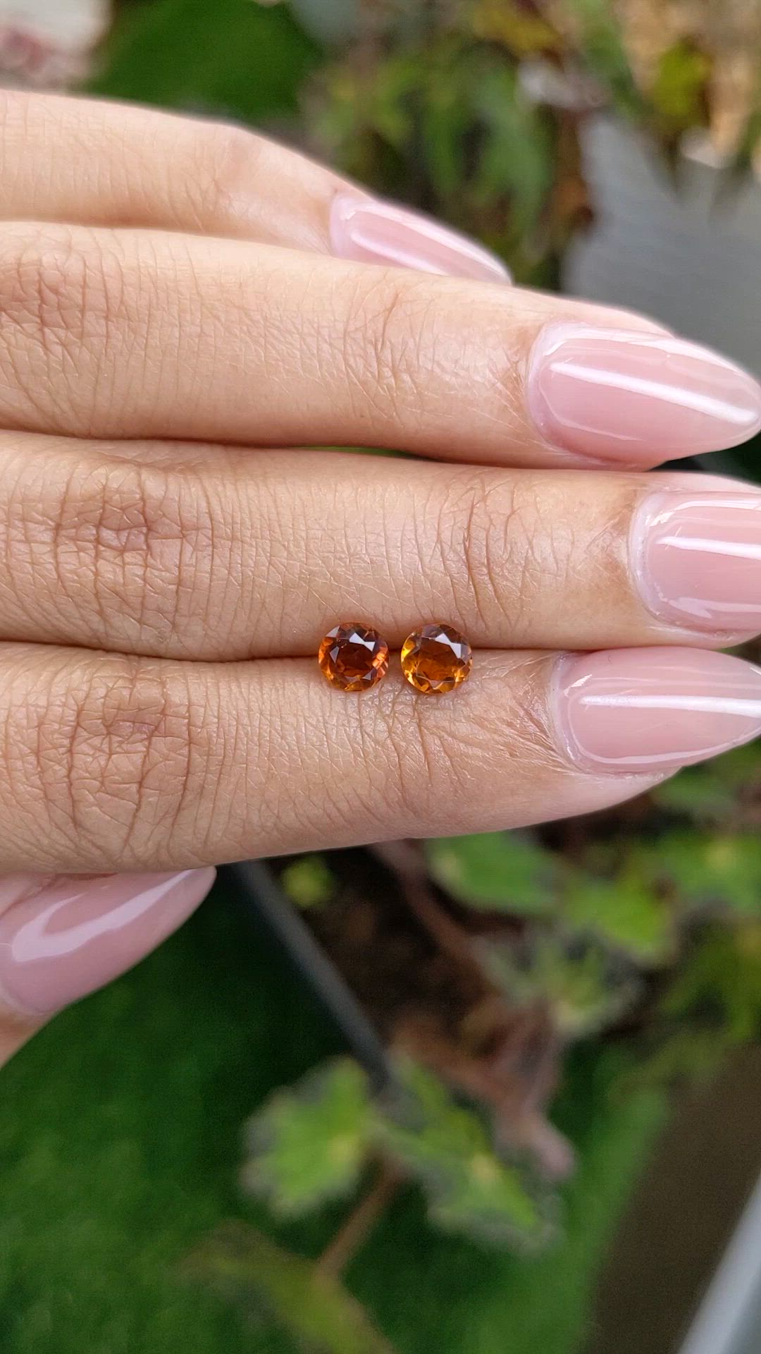 0.88 Ct.Tw.Total Carat Weight Orange Citrine Pair from Brazil Size Video