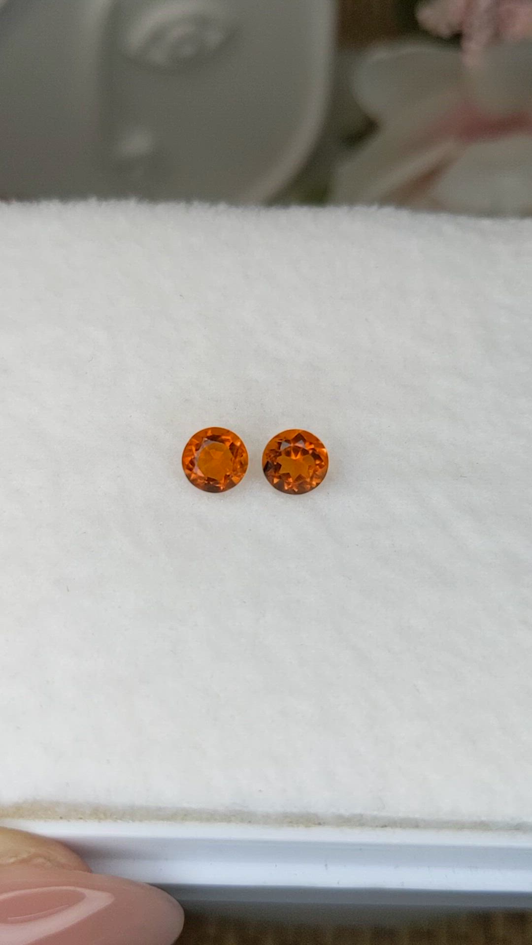 0.90 Ct.Tw.Total Carat Weight Orange Citrine Pair from Brazil Size Video