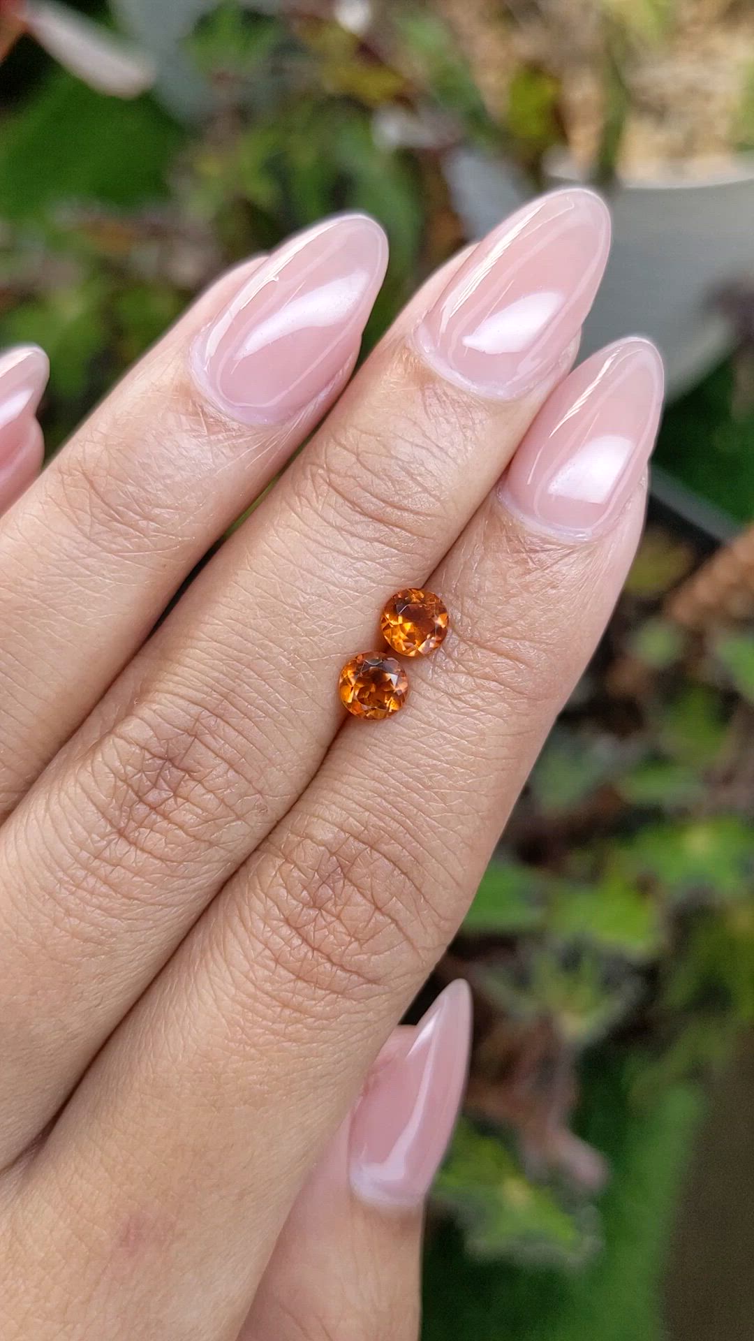 0.90 Ct.Tw.Total Carat Weight Orange Citrine Pair from Brazil Size Video