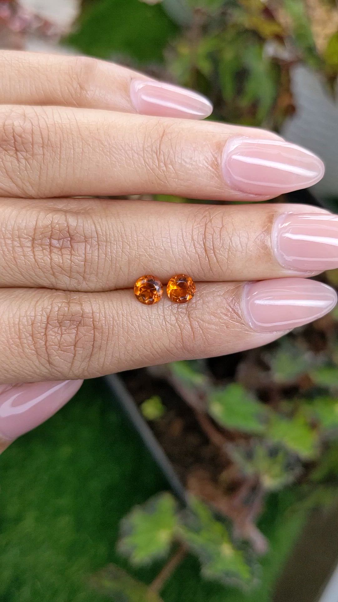 0.90 Ct.Tw.Total Carat Weight Orange Citrine Pair from Brazil Size Video