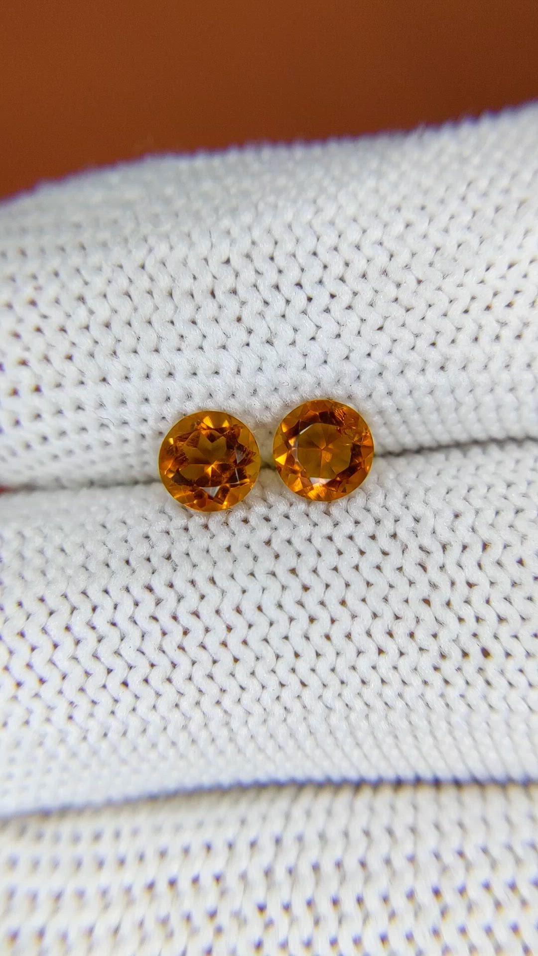 0.90 Ct.Tw.Total Carat Weight Orange Citrine Pair from Brazil Size Video