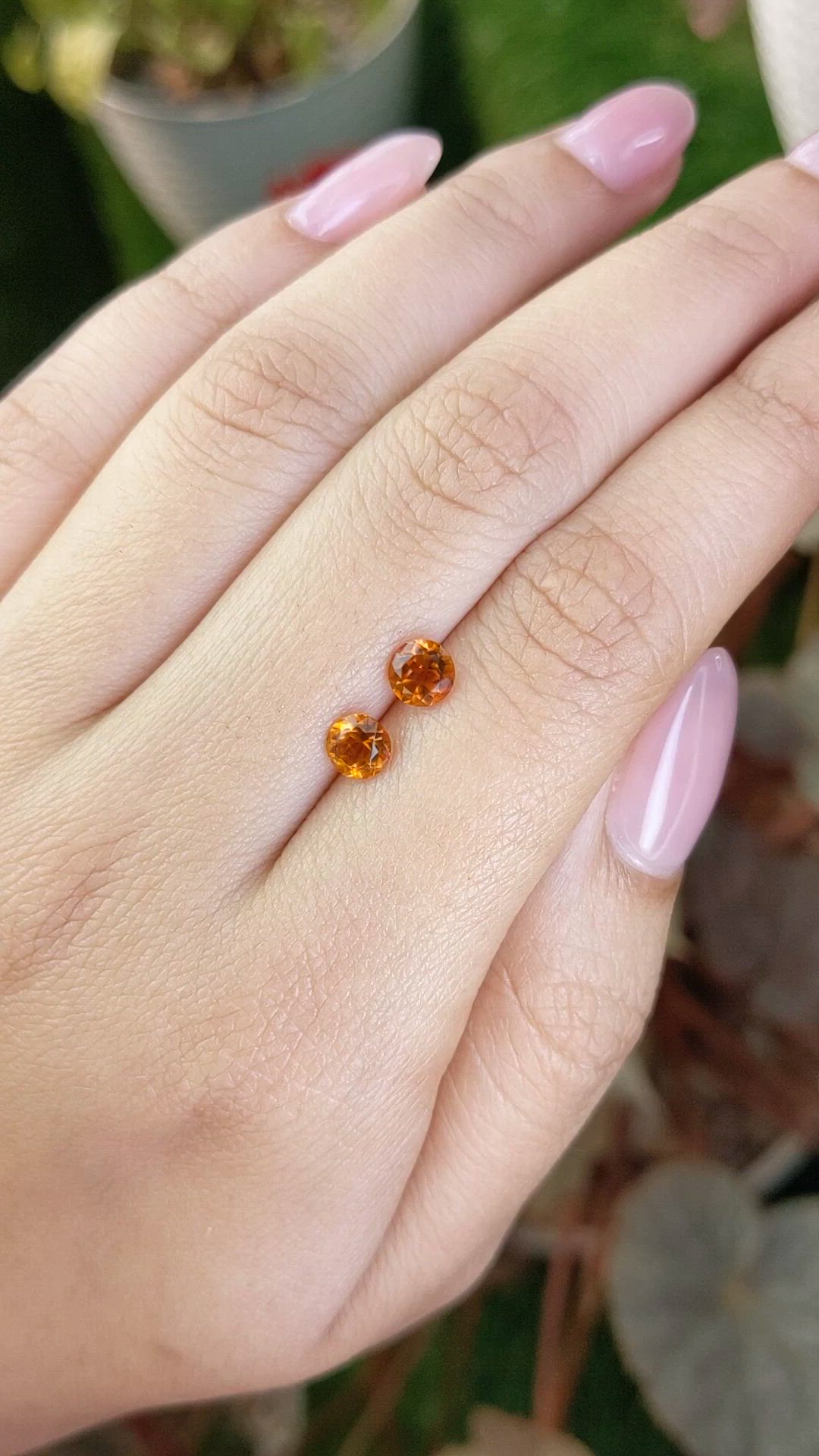 0.90 Ct.Tw.Total Carat Weight Orange Citrine Pair from Brazil Size Video