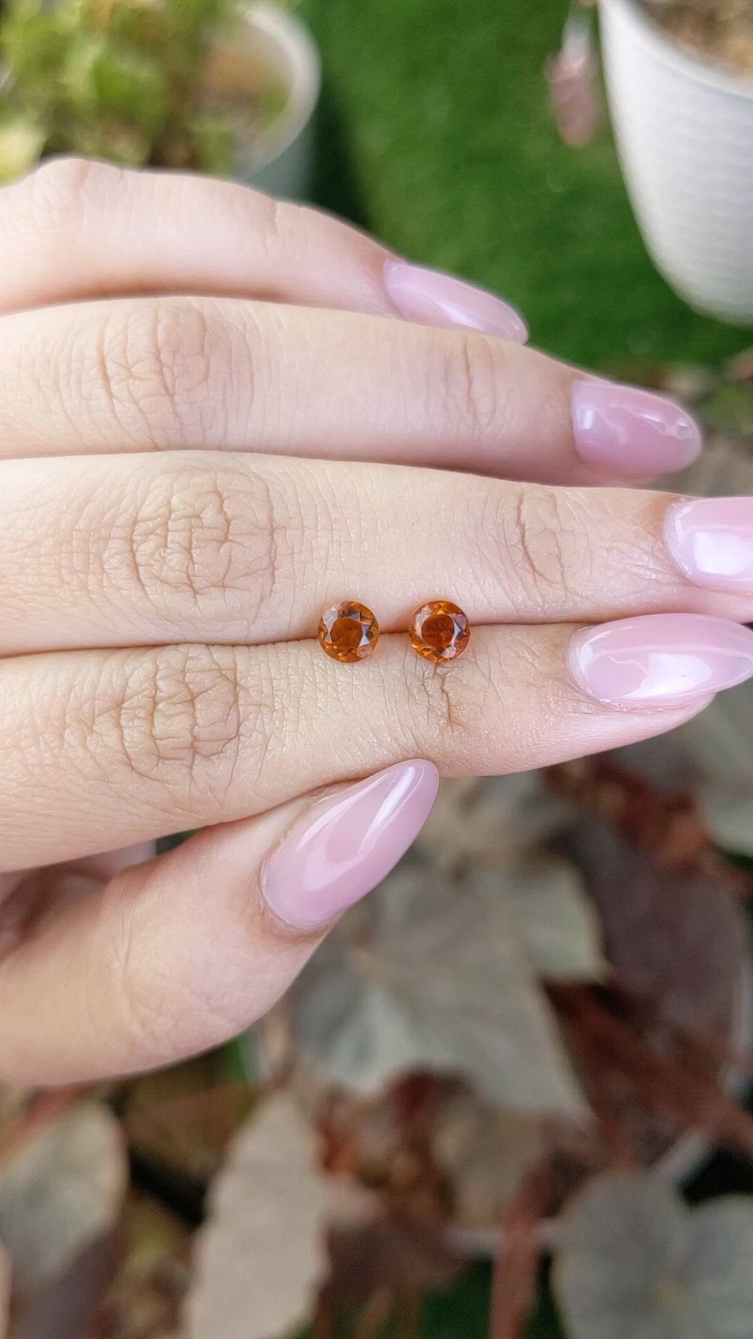 0.93 Ct.Tw.Total Carat Weight Orange Citrine Pair from Brazil Size Video