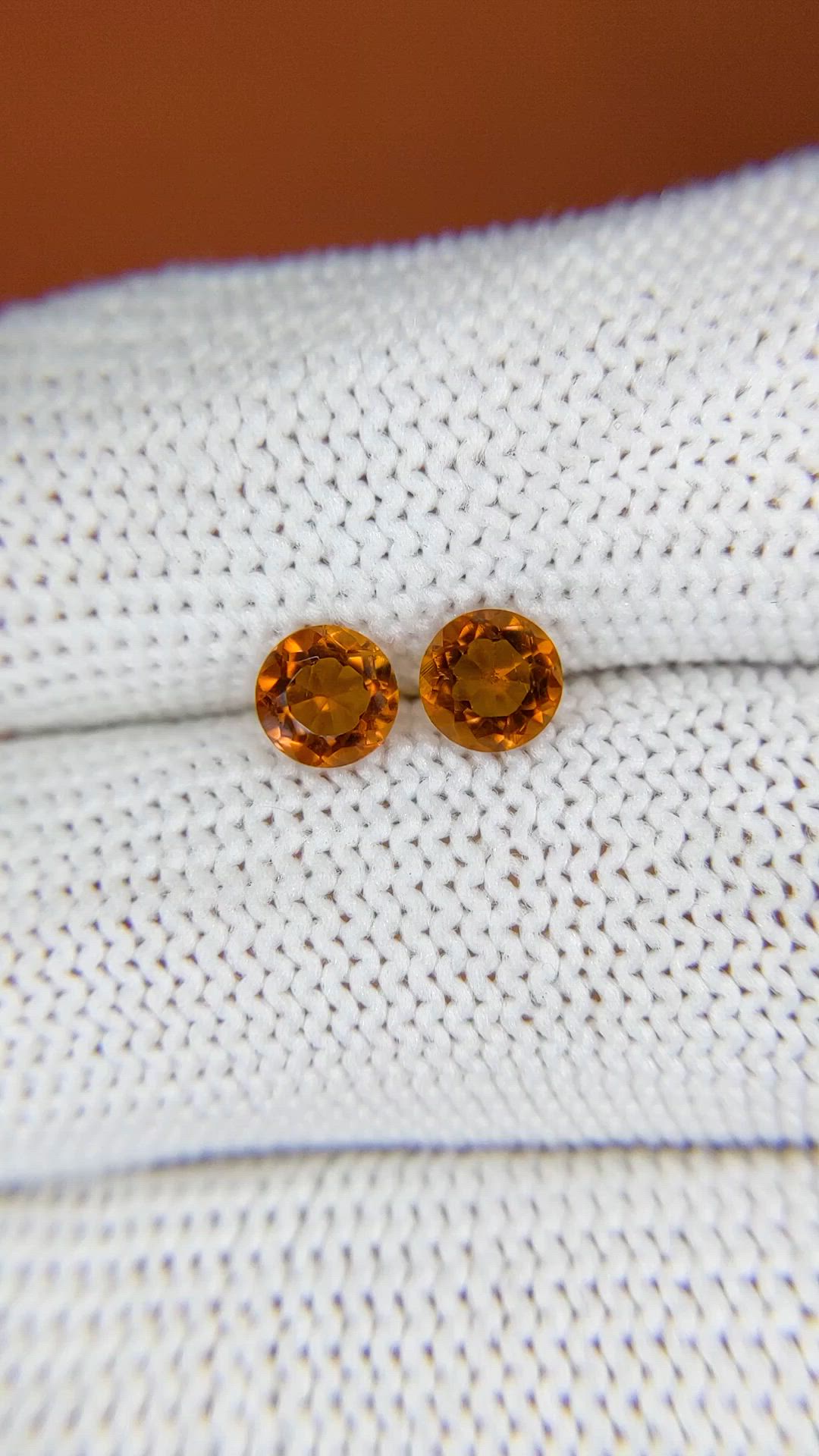 0.93 Ct.Tw.Total Carat Weight Orange Citrine Pair from Brazil Size Video