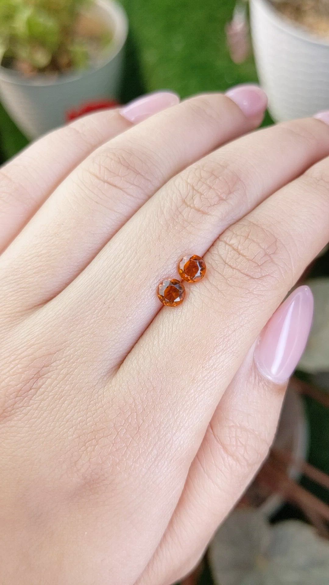0.93 Ct.Tw.Total Carat Weight Orange Citrine Pair from Brazil Size Video