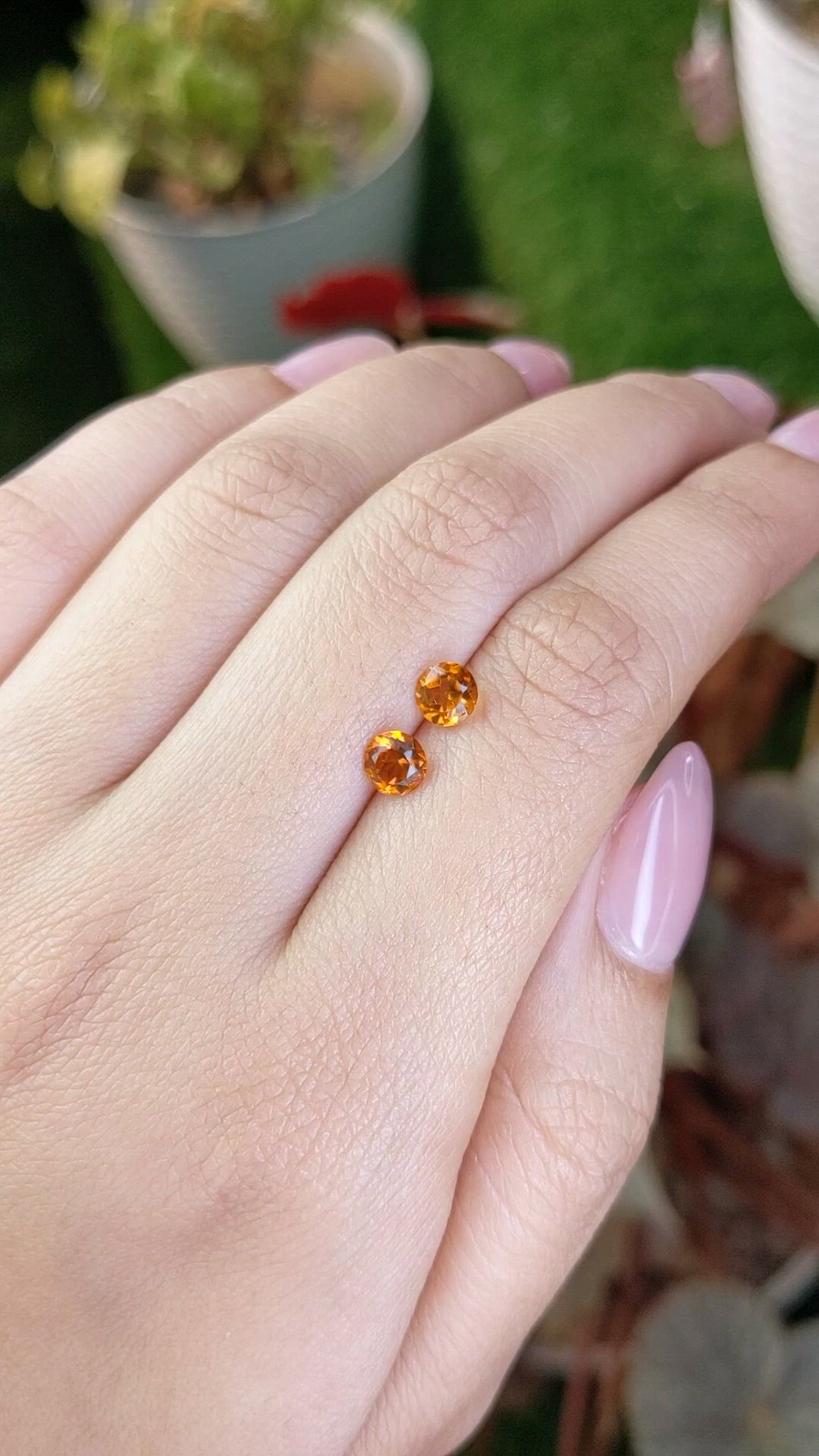 0.85 Ct.Tw.Total Carat Weight Orange Citrine Pair from Brazil Size Video