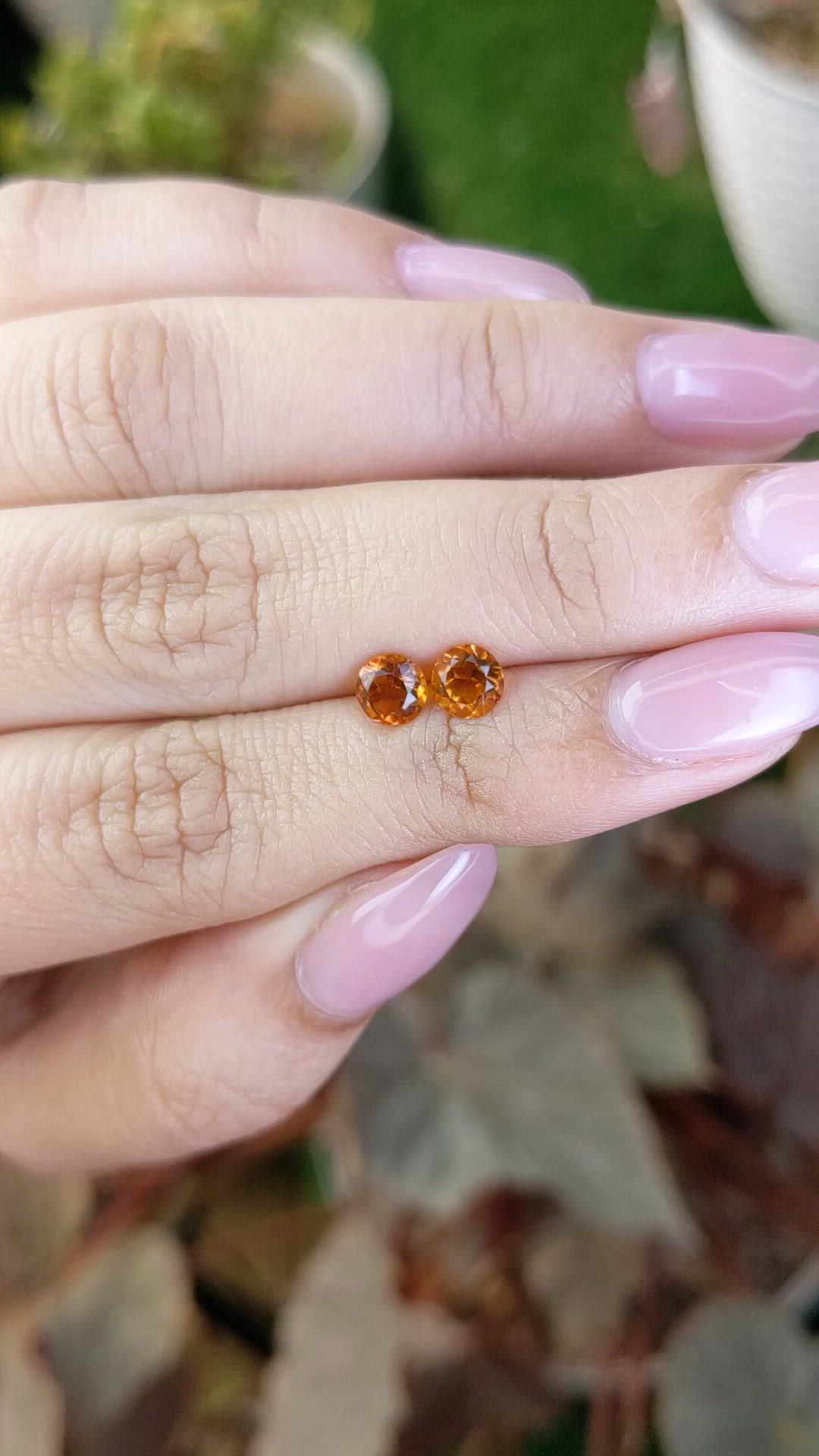 0.85 Ct.Tw.Total Carat Weight Orange Citrine Pair from Brazil Size Video