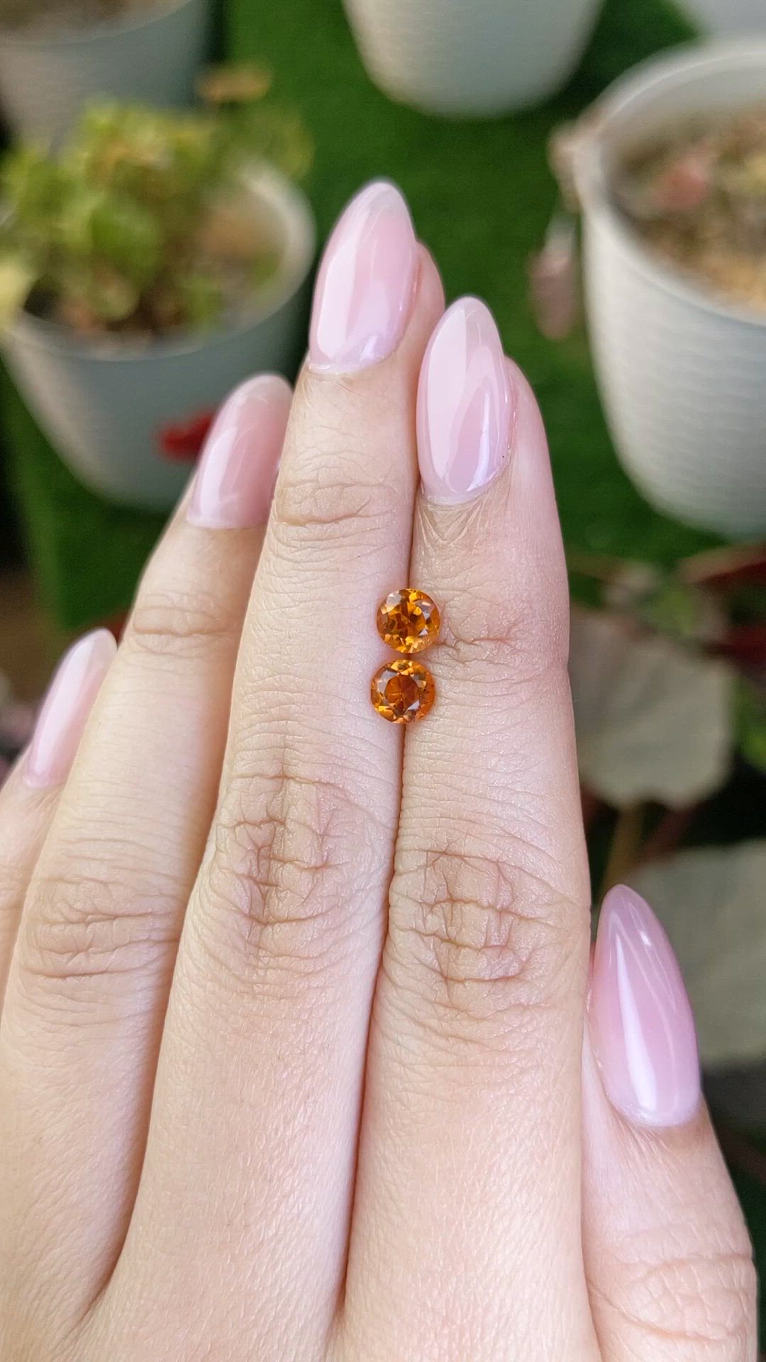 0.85 Ct.Tw.Total Carat Weight Orange Citrine Pair from Brazil Size Video