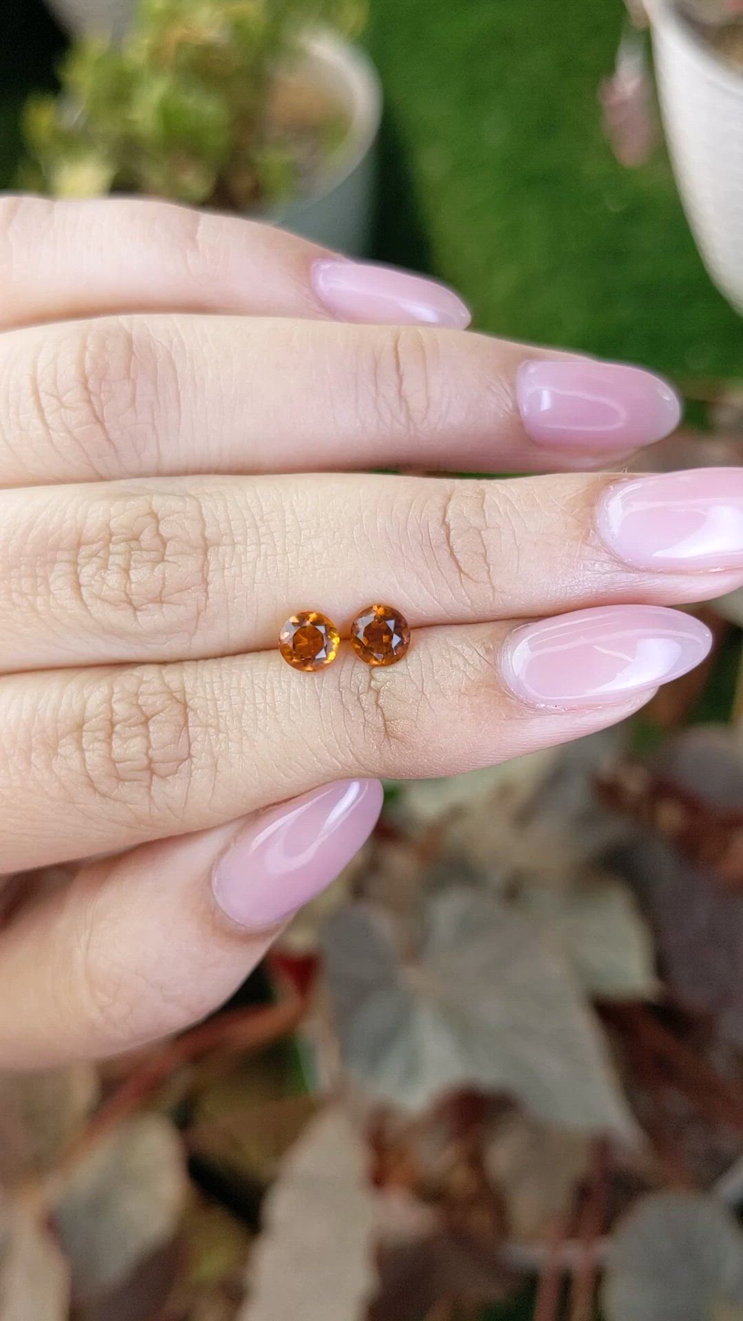 0.88 Ct.Tw.Total Carat Weight Orange Citrine Pair from Brazil Size Video