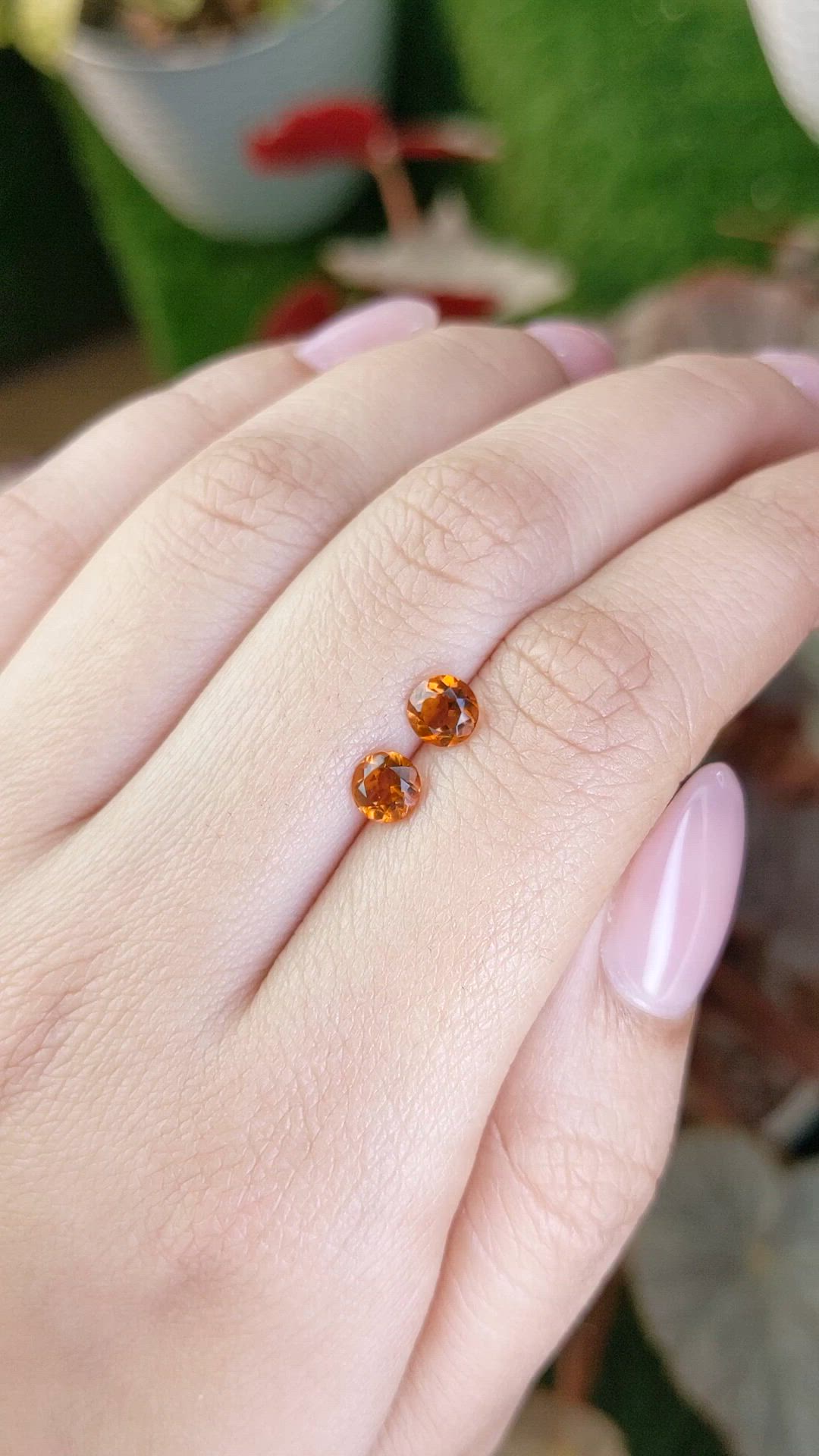 0.88 Ct.Tw.Total Carat Weight Orange Citrine Pair from Brazil Size Video