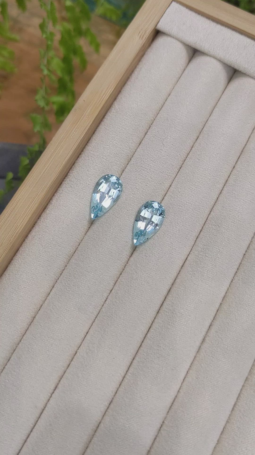 9.12&nbsp;Ct.Tw.Total Carat Weight Blue Apatite Pair from South Africa Size Video