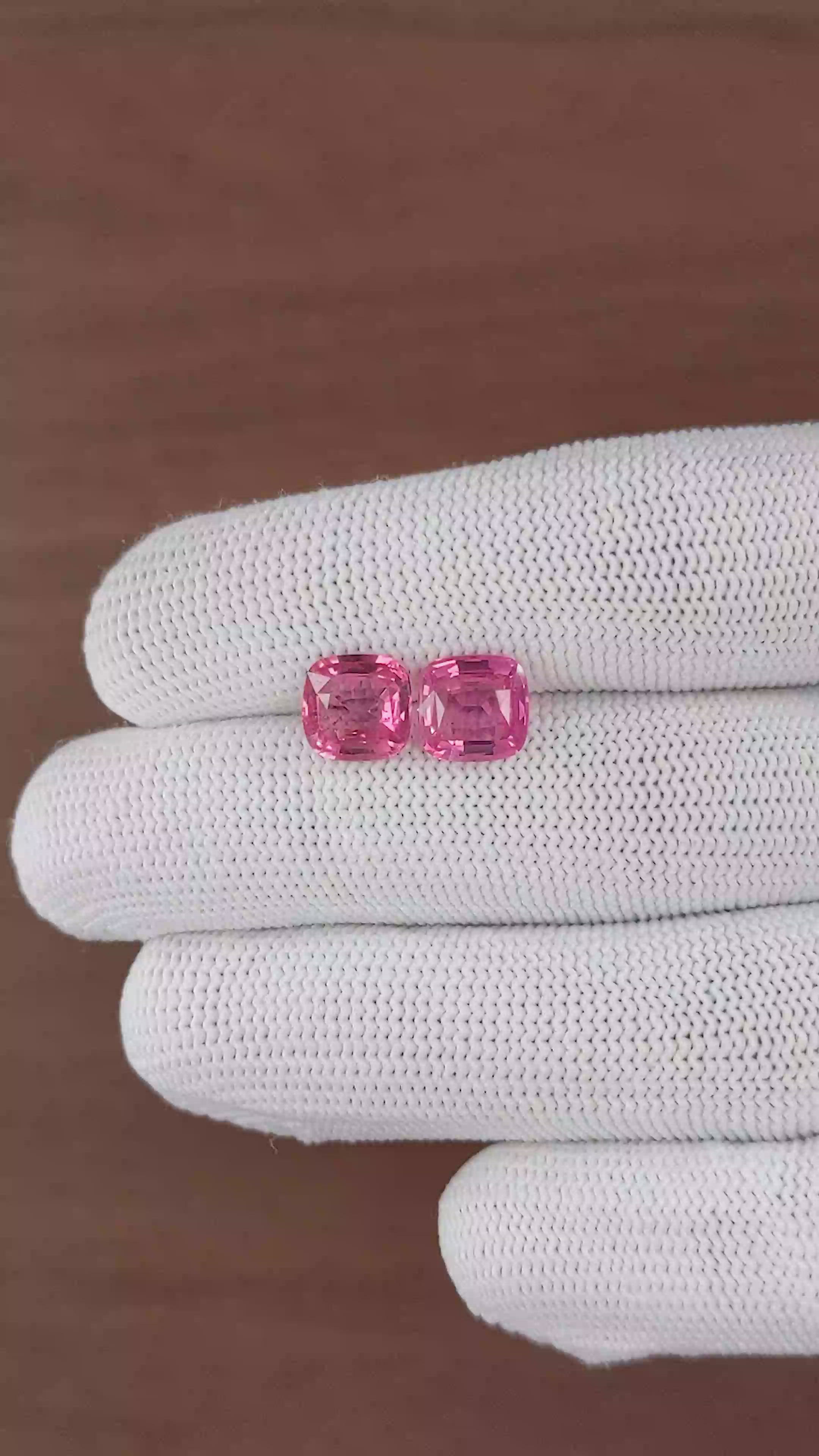 5.02 Ct.Tw.Total Carat Weight Pink Spinel Pair from Tanzania Size Video