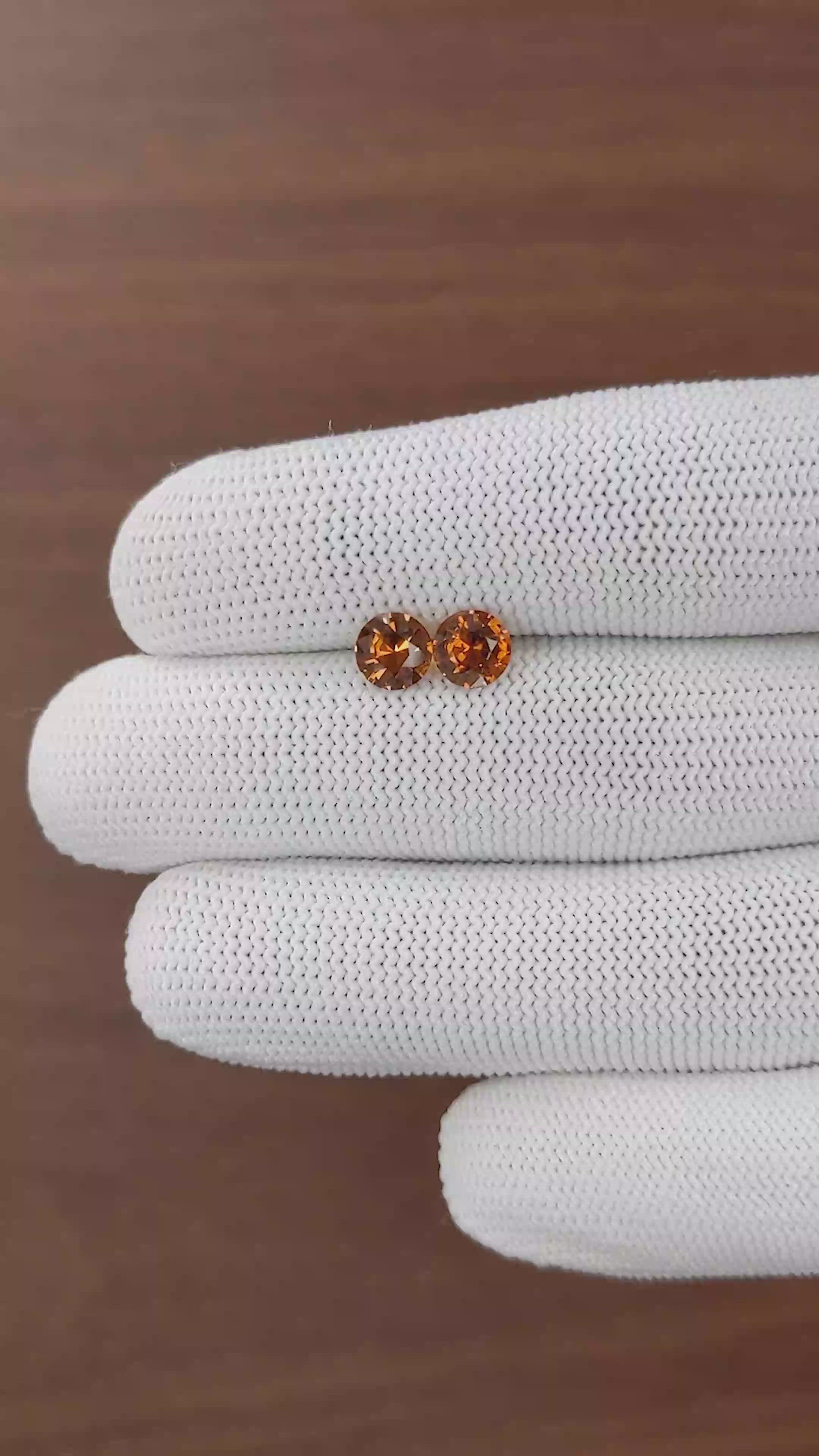 1.69&nbsp;Ct.Tw.Total Carat Weight Orange Hessonite Garnet Pair from Madagascar Size Video
