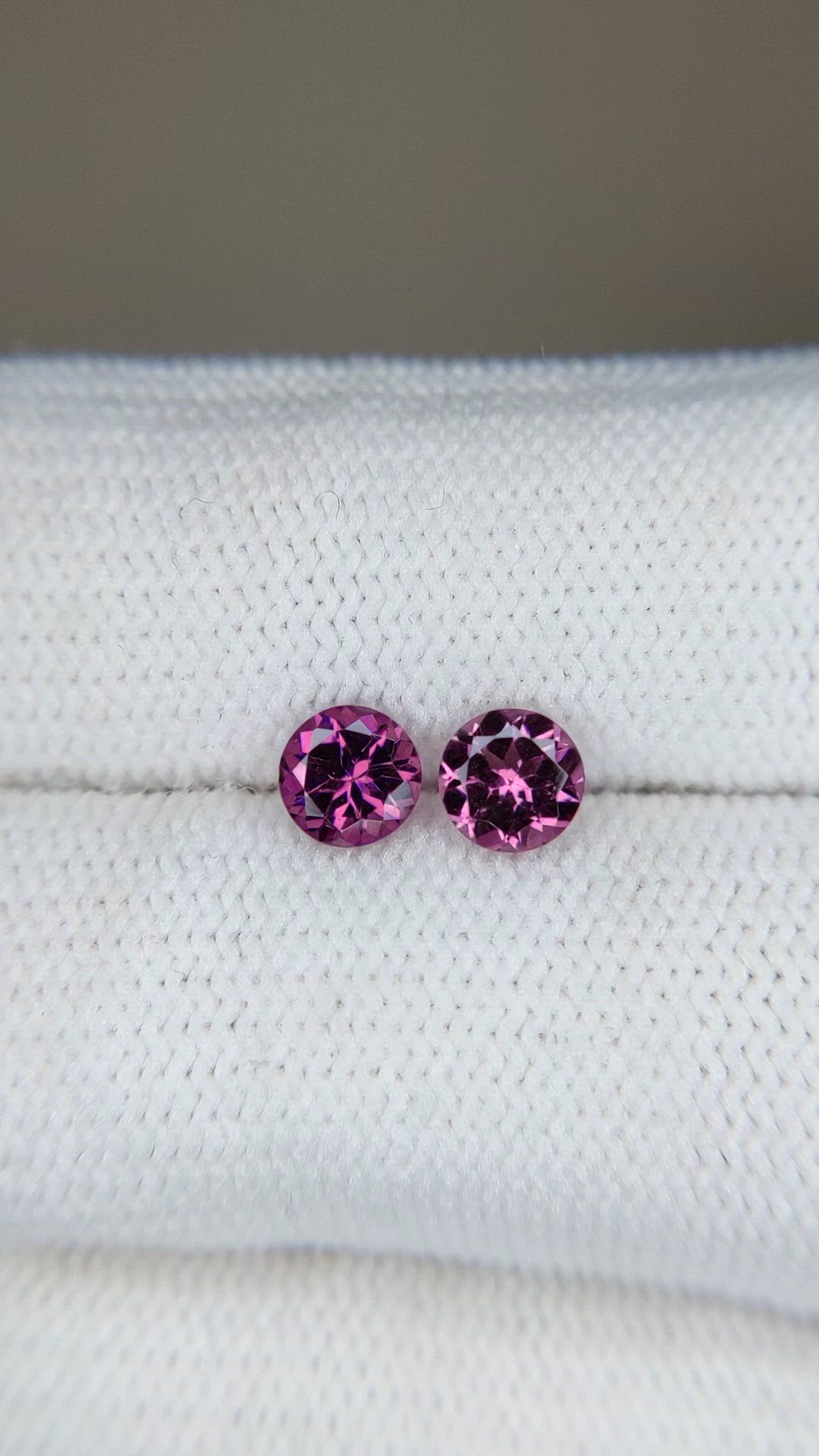 1.15&nbsp;Ct.Tw.Total Carat Weight Purple Rhodolite Garnet Pair from Tanzania Size Video