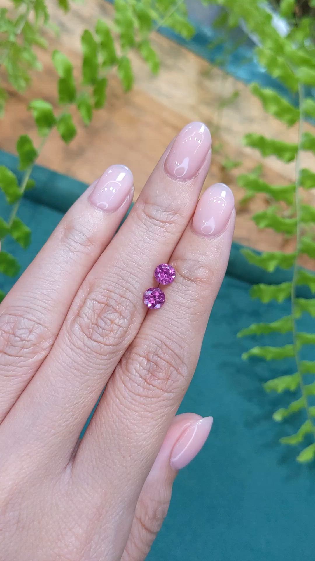 1.21&nbsp;Ct.Tw.Total Carat Weight Purplish Pink Rhodolite Garnet Pair from Tanzania Size Video