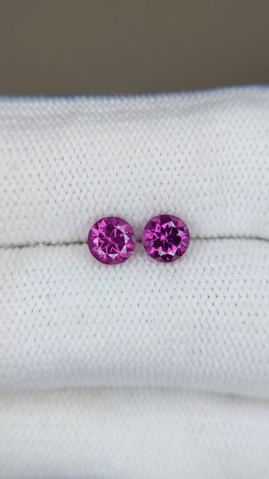 1.34&nbsp;Ct.Tw.Total Carat Weight Purple Rhodolite Garnet Pair from Tanzania Size Video