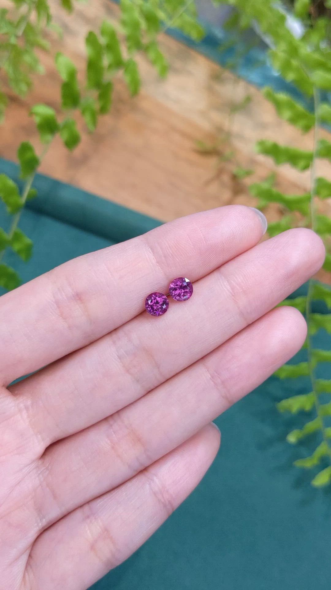 1.34&nbsp;Ct.Tw.Total Carat Weight Purple Rhodolite Garnet Pair from Tanzania Size Video