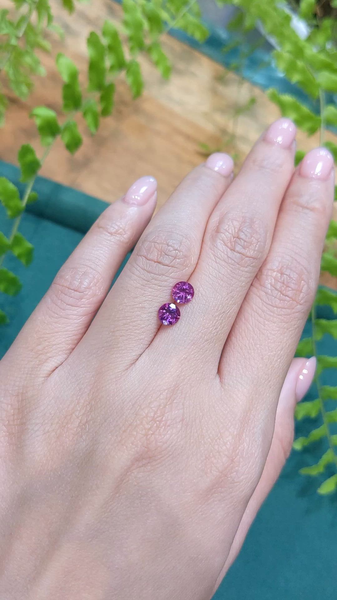 1.34&nbsp;Ct.Tw.Total Carat Weight Purple Rhodolite Garnet Pair from Tanzania Size Video