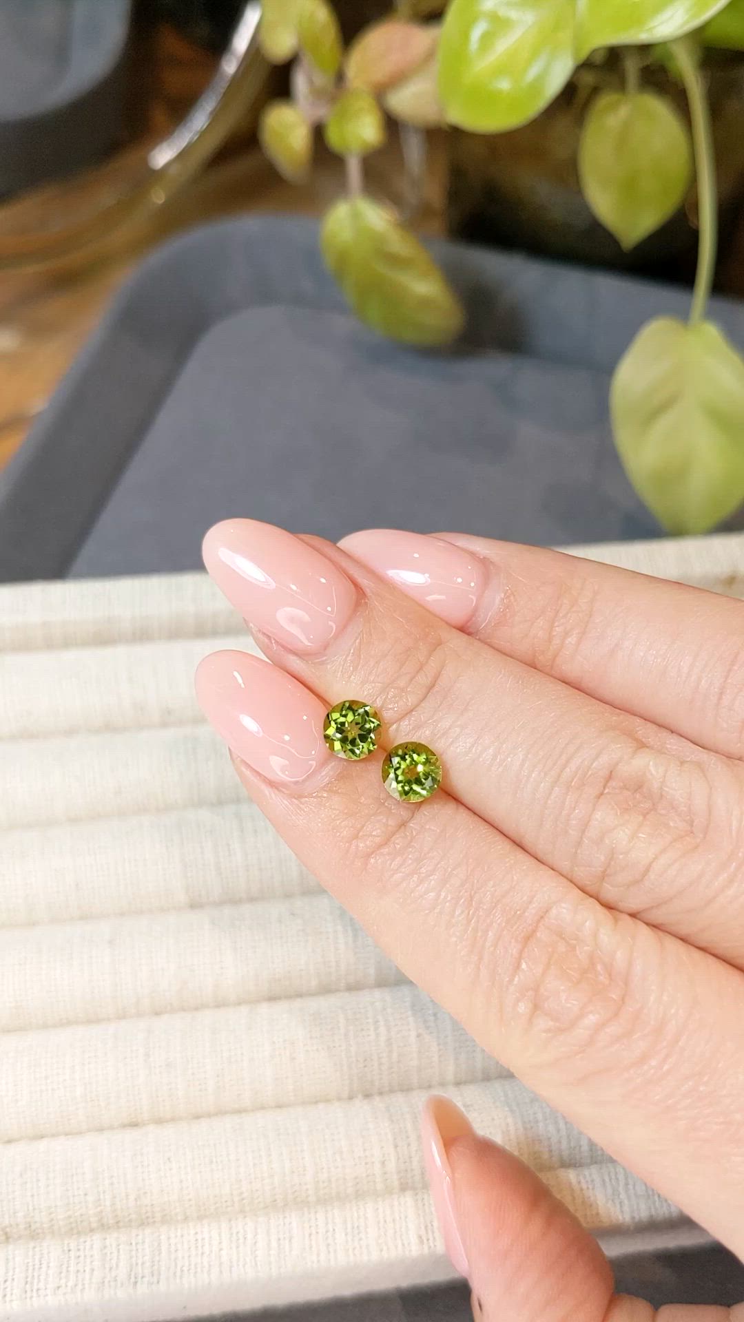 1.82 Ct.Tw.Total Carat Weight Green (Lime Green) Peridot Pair from Burma (Myanmar) Size Video
