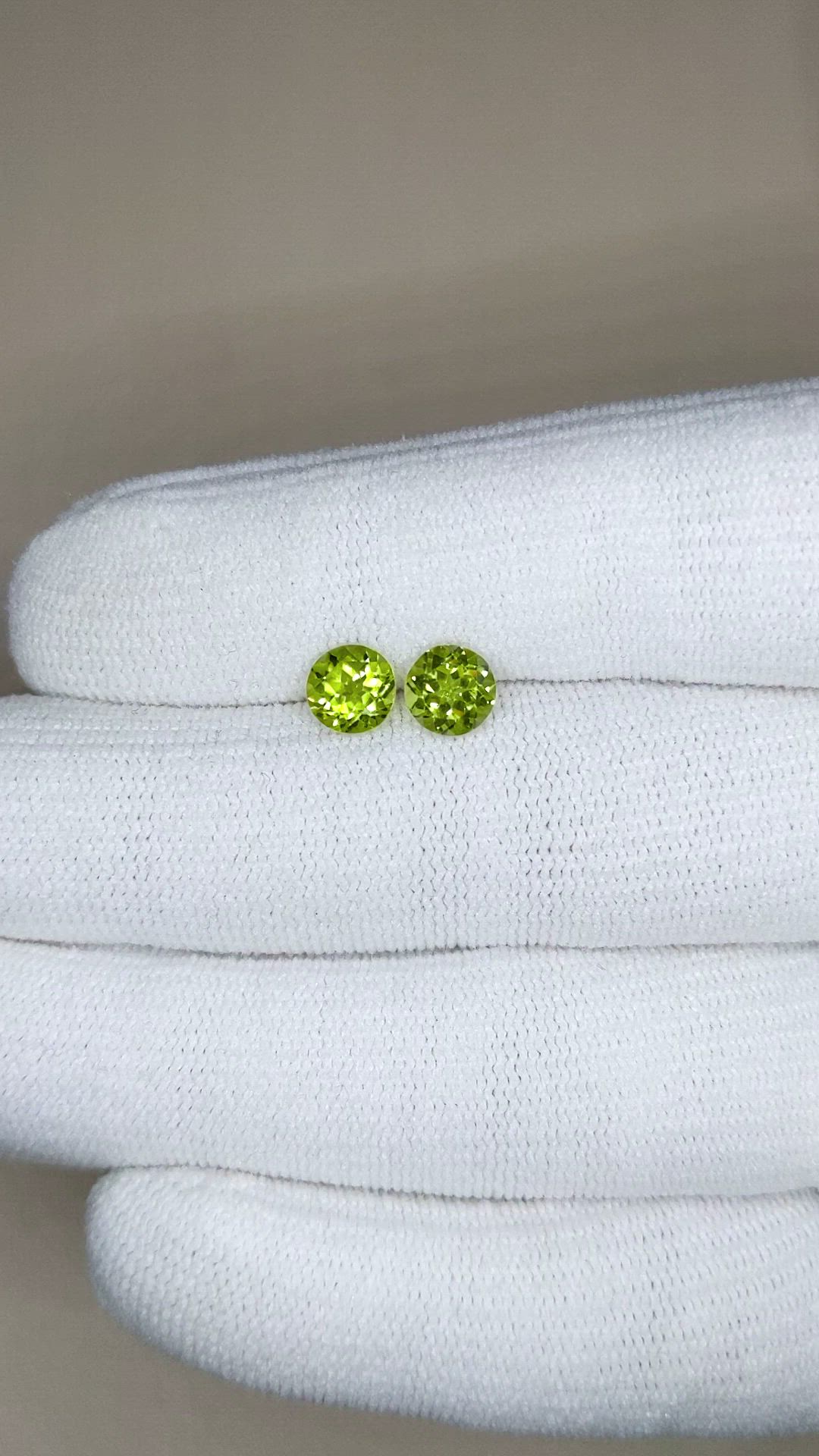 1.82 Ct.Tw.Total Carat Weight Green (Lime Green) Peridot Pair from Burma (Myanmar) Size Video