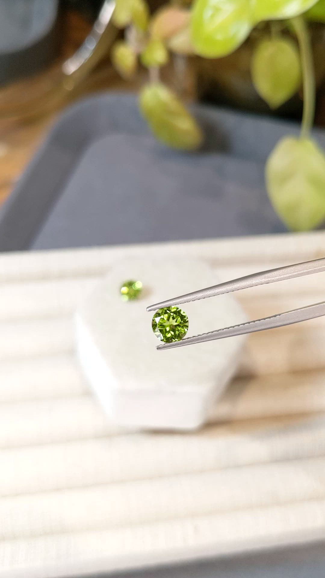 2.09 Ct.Tw.Total Carat Weight Green (Lime Green) Peridot Pair from Burma (Myanmar) Size Video