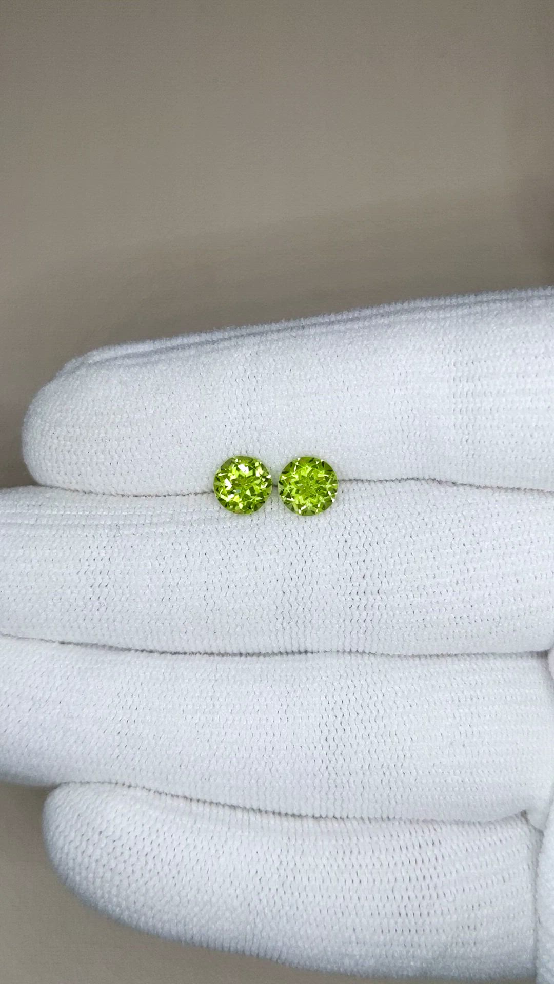 2.09 Ct.Tw.Total Carat Weight Green (Lime Green) Peridot Pair from Burma (Myanmar) Size Video