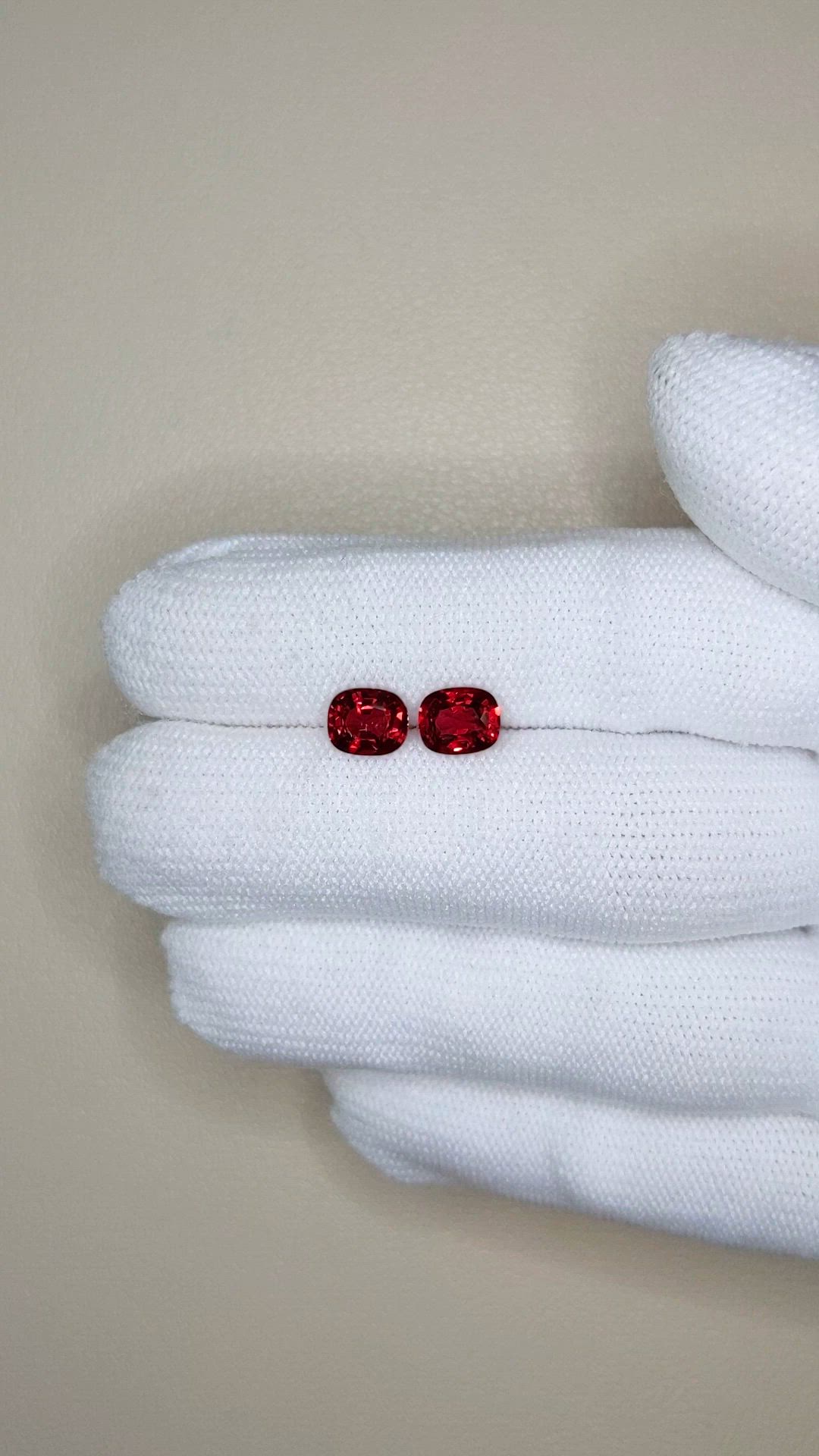 2.18&nbsp;Ct.Tw.Total Carat Weight Red Spinel Pair from Burma (Myanmar) Size Video