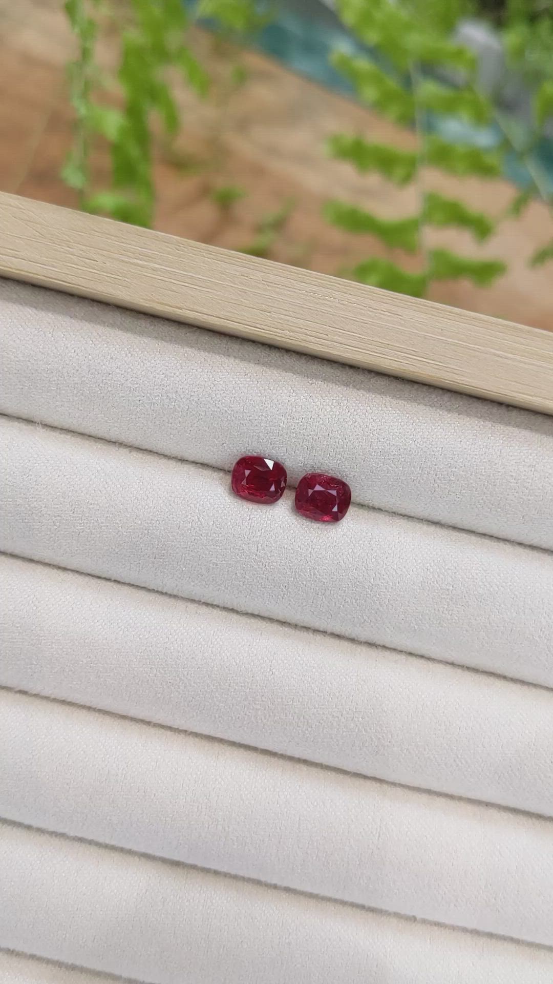2.34&nbsp;Ct.Tw.Total Carat Weight Red Spinel Pair from Burma (Myanmar) Size Video