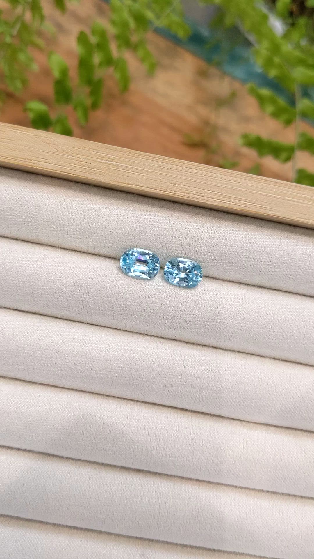 5.15 Ct.Tw.Total Carat Weight Blue Aquamarine Pair from Brazil Size Video