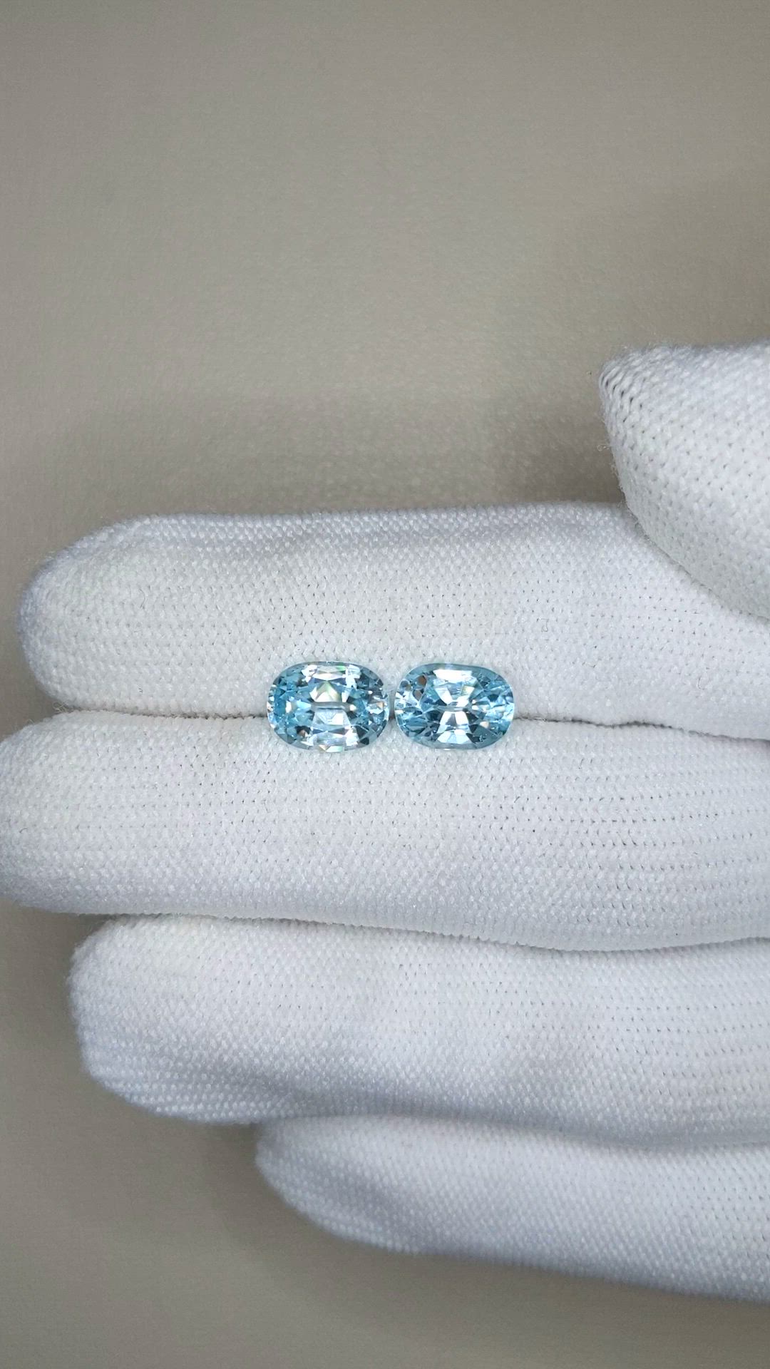 5.15 Ct.Tw.Total Carat Weight Blue Aquamarine Pair from Brazil Size Video