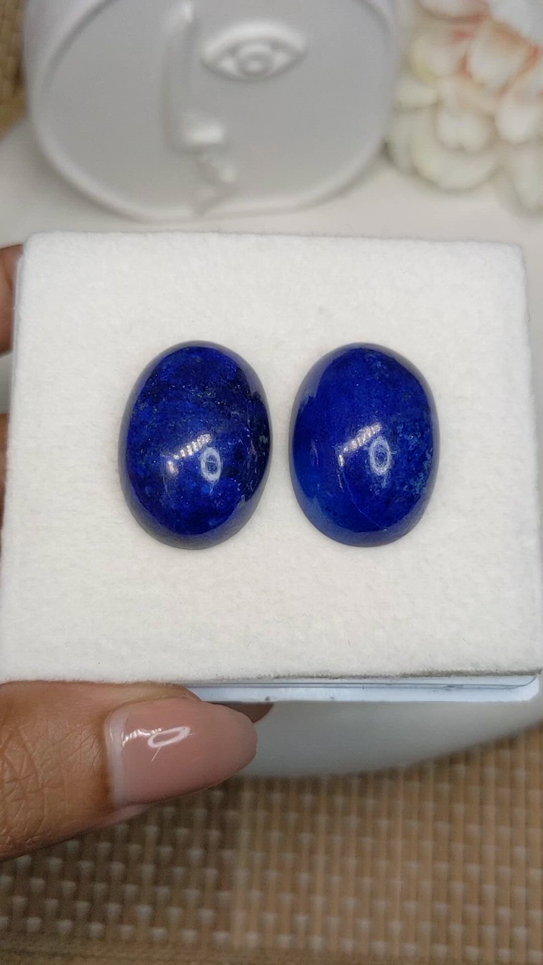 65.32&nbsp;Ct.Tw.Total Carat Weight Cabochon Lapis Pair from Afghanistan Size Video