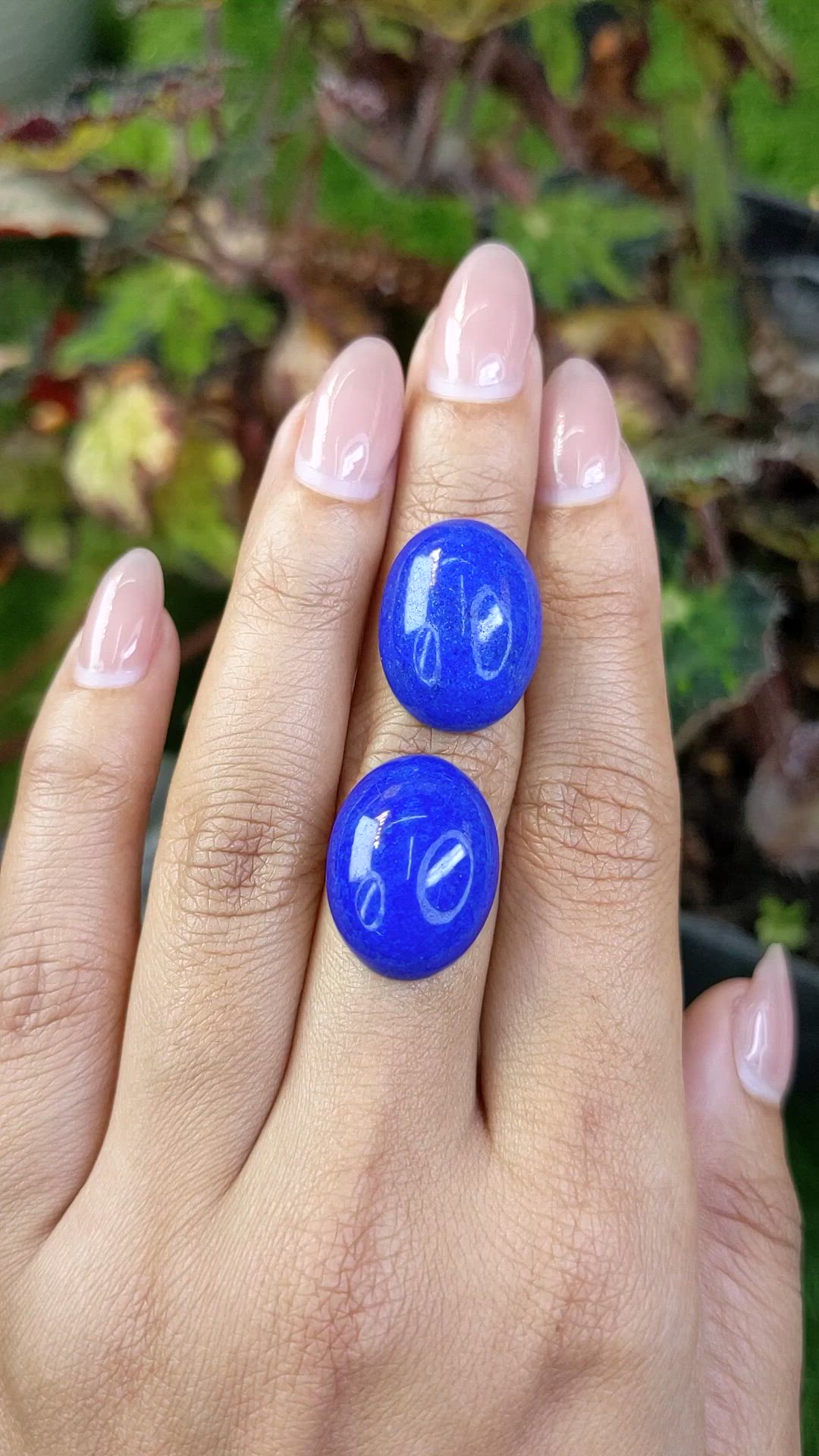 37.03&nbsp;Ct.Tw.Total Carat Weight Cabochon Lapis Pair from Afghanistan Size Video