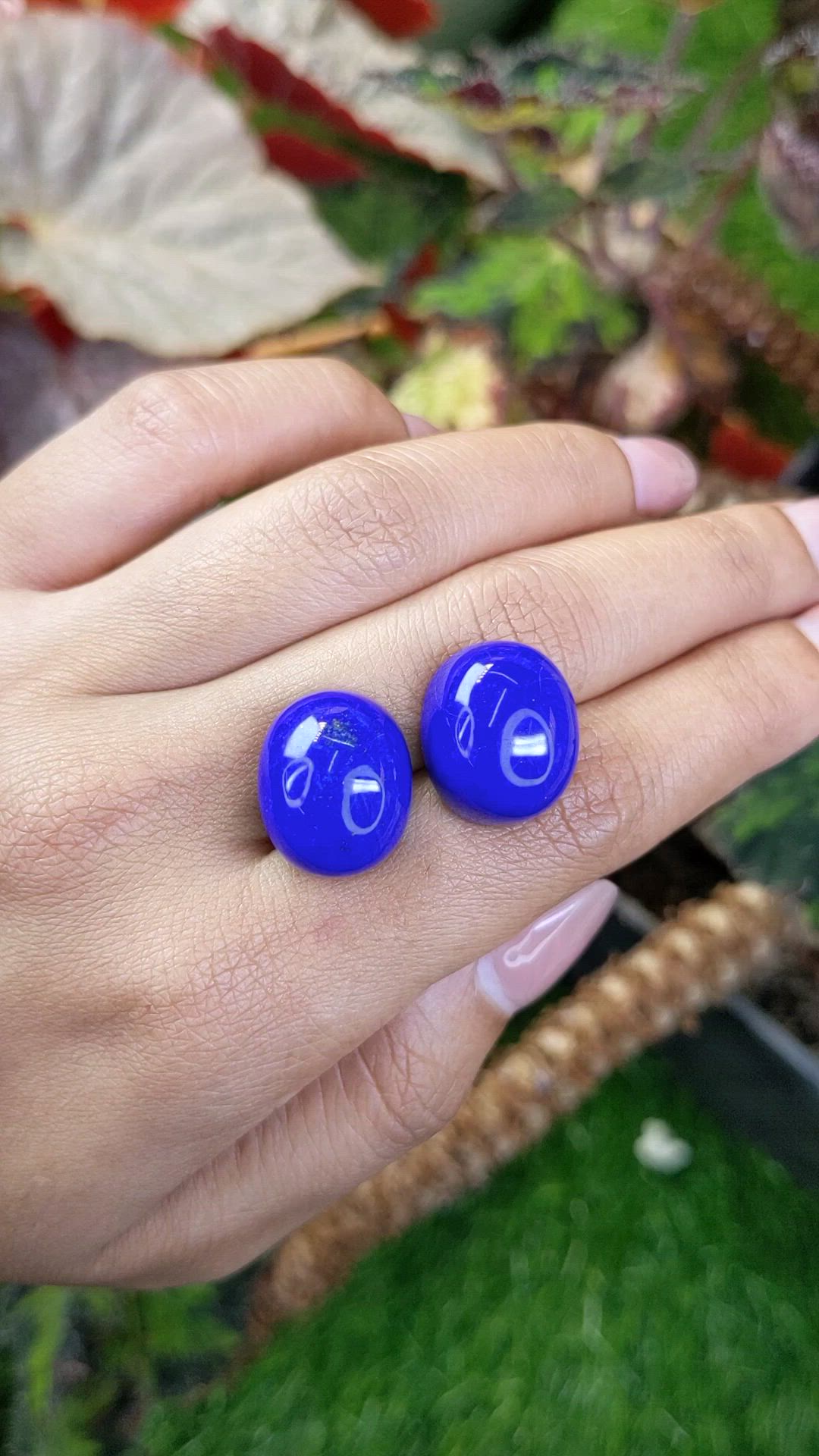 43.45&nbsp;Ct.Tw.Total Carat Weight Cabochon Lapis Pair from Afghanistan Size Video