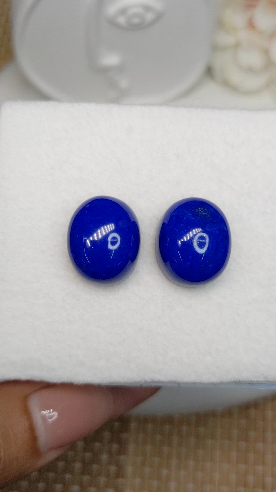 43.45&nbsp;Ct.Tw.Total Carat Weight Cabochon Lapis Pair from Afghanistan Size Video