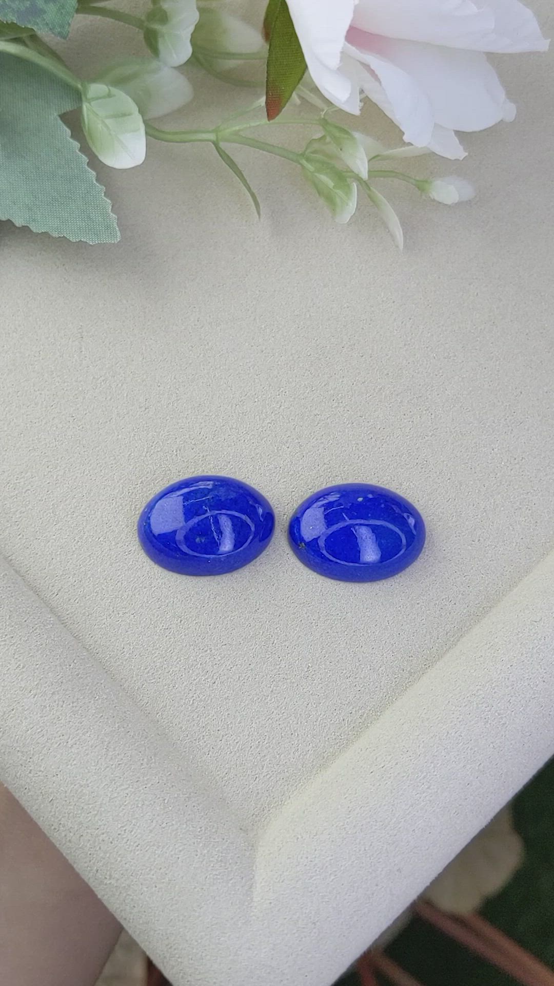 33.79&nbsp;Ct.Tw.Total Carat Weight Cabochon Lapis Pair from Afghanistan Size Video