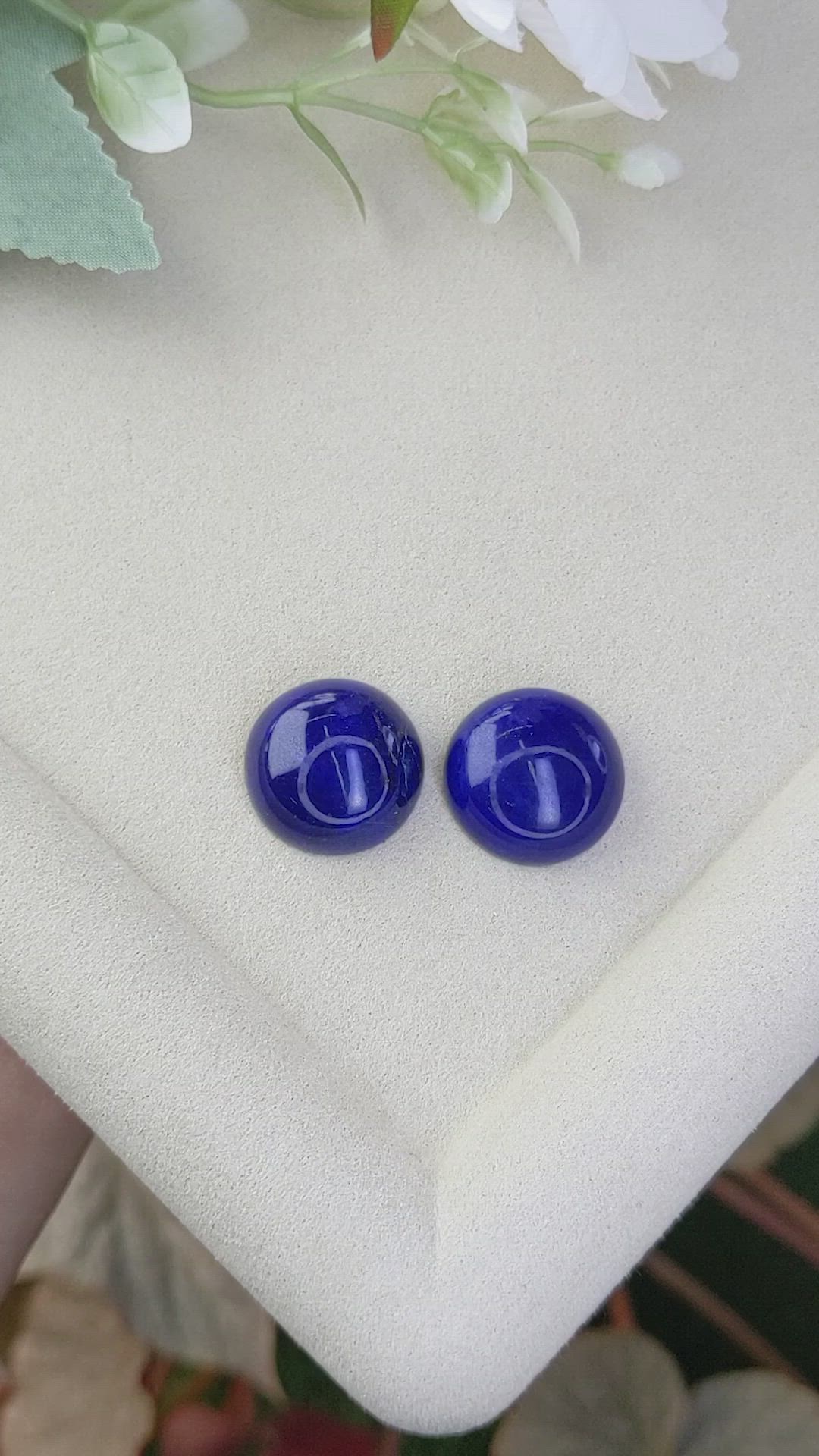 40.87&nbsp;Ct.Tw.Total Carat Weight Cabochon Lapis Pair from Afghanistan Size Video