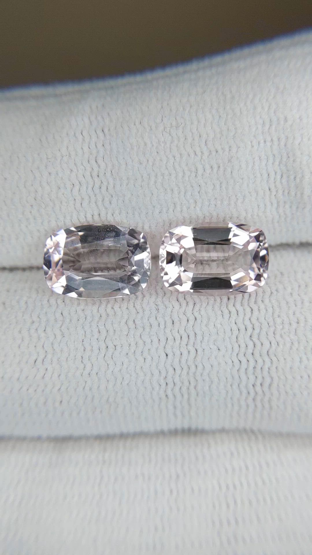 3.76 Ct.Tw.Total Carat Weight Pink Morganite Pair from Brazil Size Video