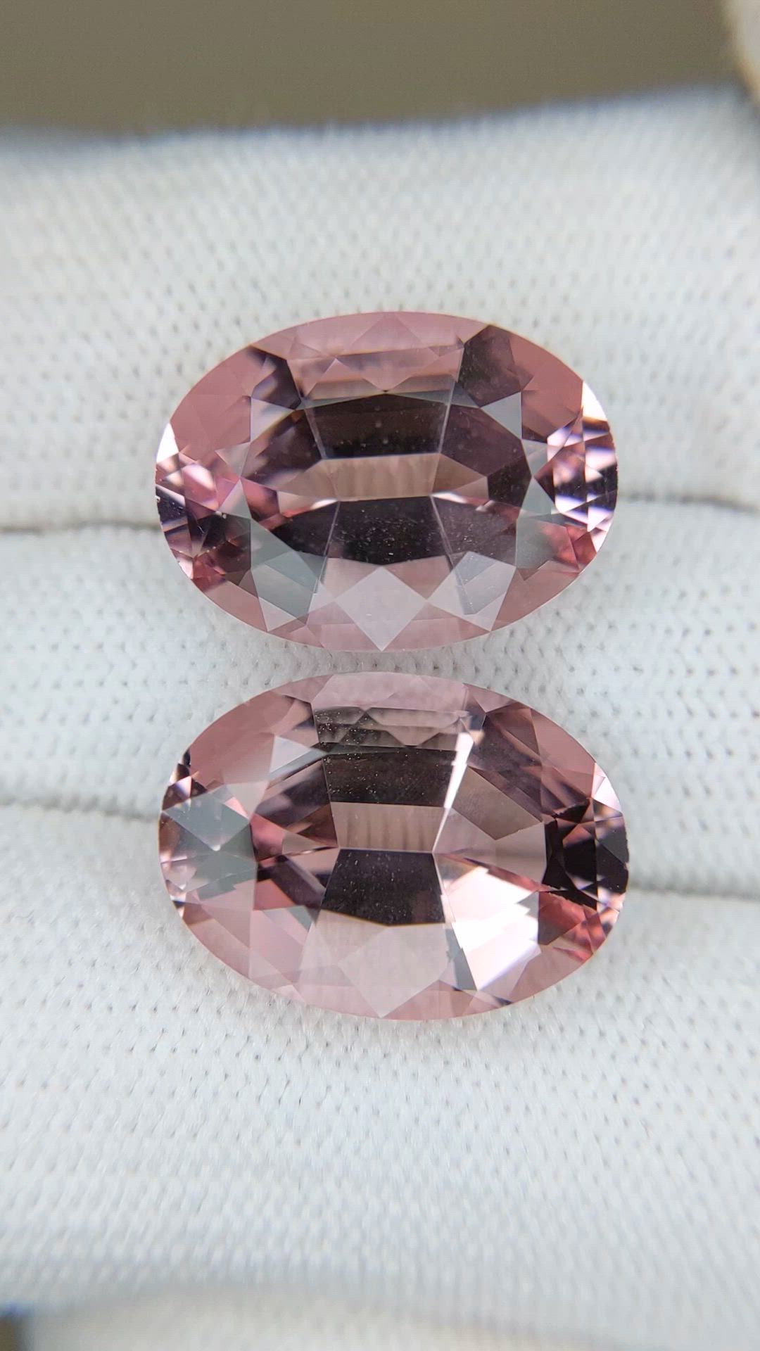 18.67&nbsp;Ct.Tw.Total Carat Weight Pink Morganite Pair from Brazil Size Video