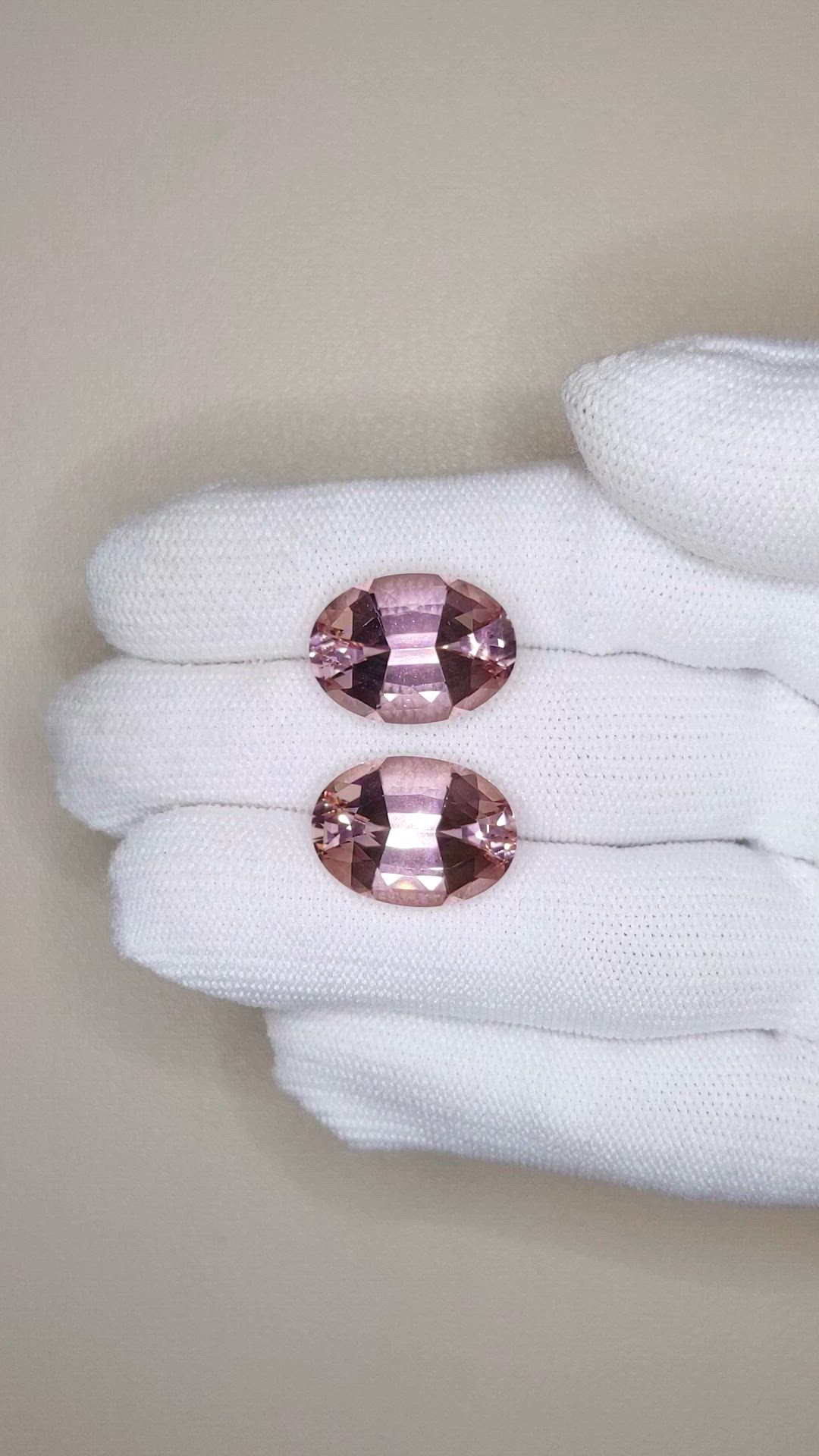 18.67&nbsp;Ct.Tw.Total Carat Weight Pink Morganite Pair from Brazil Size Video