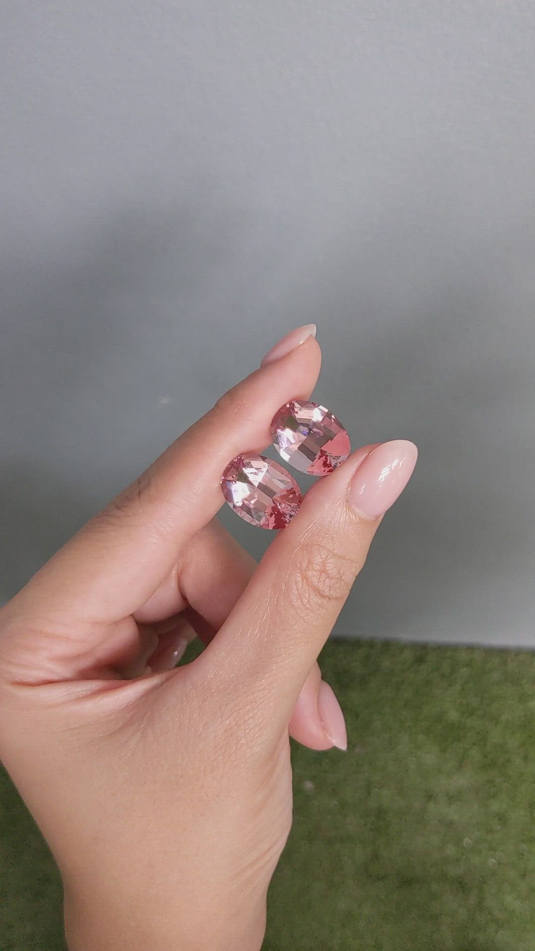18.67&nbsp;Ct.Tw.Total Carat Weight Pink Morganite Pair from Brazil Size Video