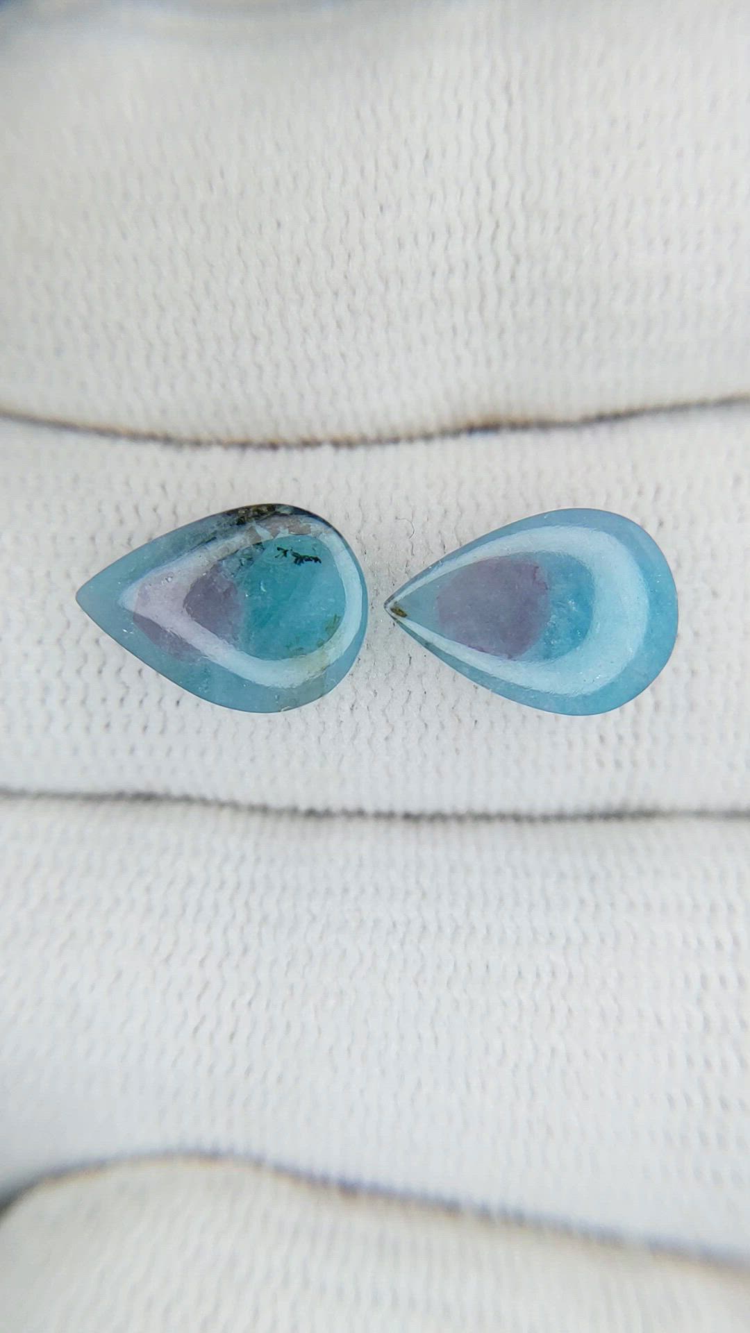 4.11 Ct.Tw.Total Carat Weight Violet Paraiba Tourmaline Pair from Brazil Size Video